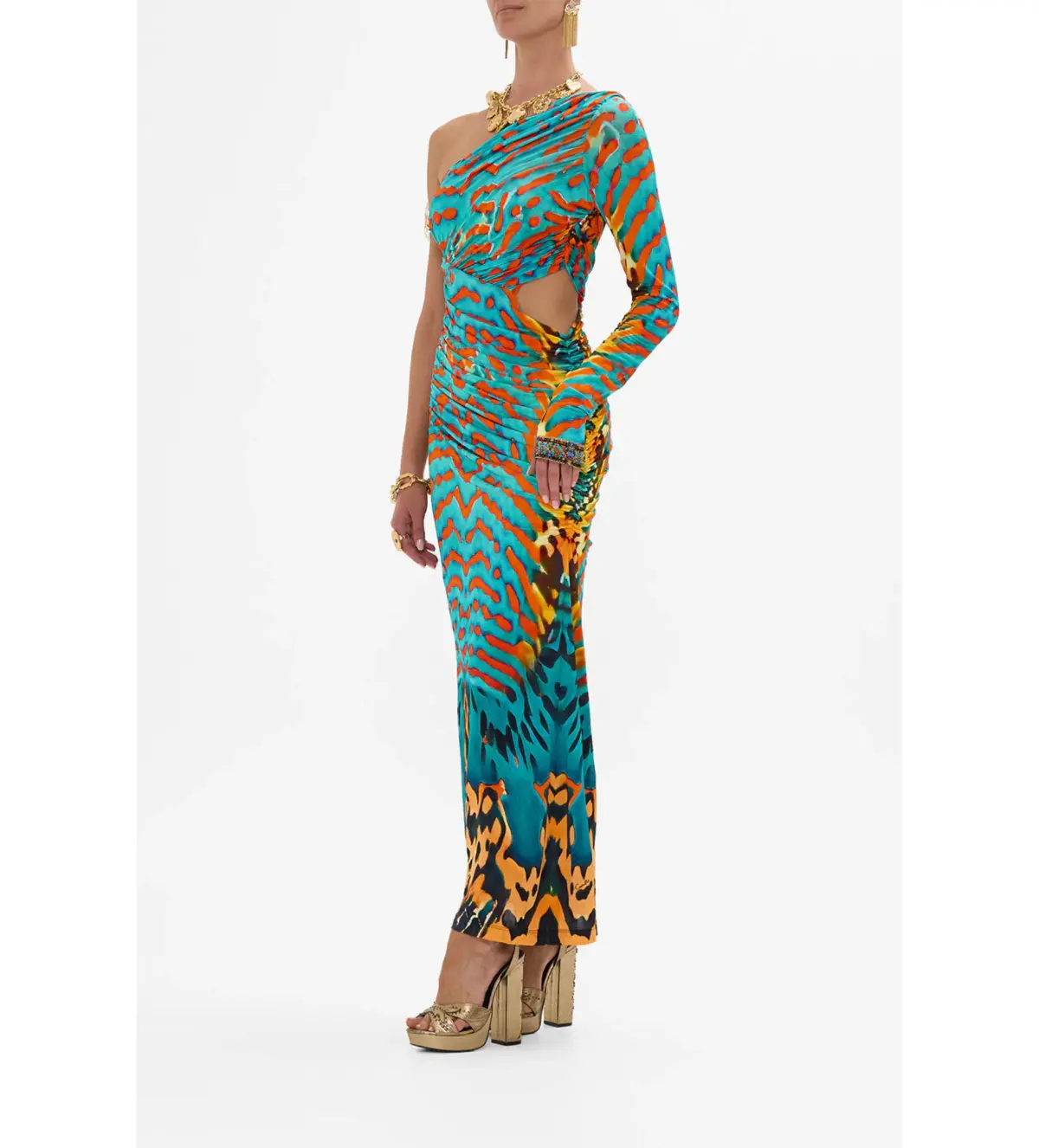 Camilla one shoulder jersey cut out dress Size AU 10 - Image 2