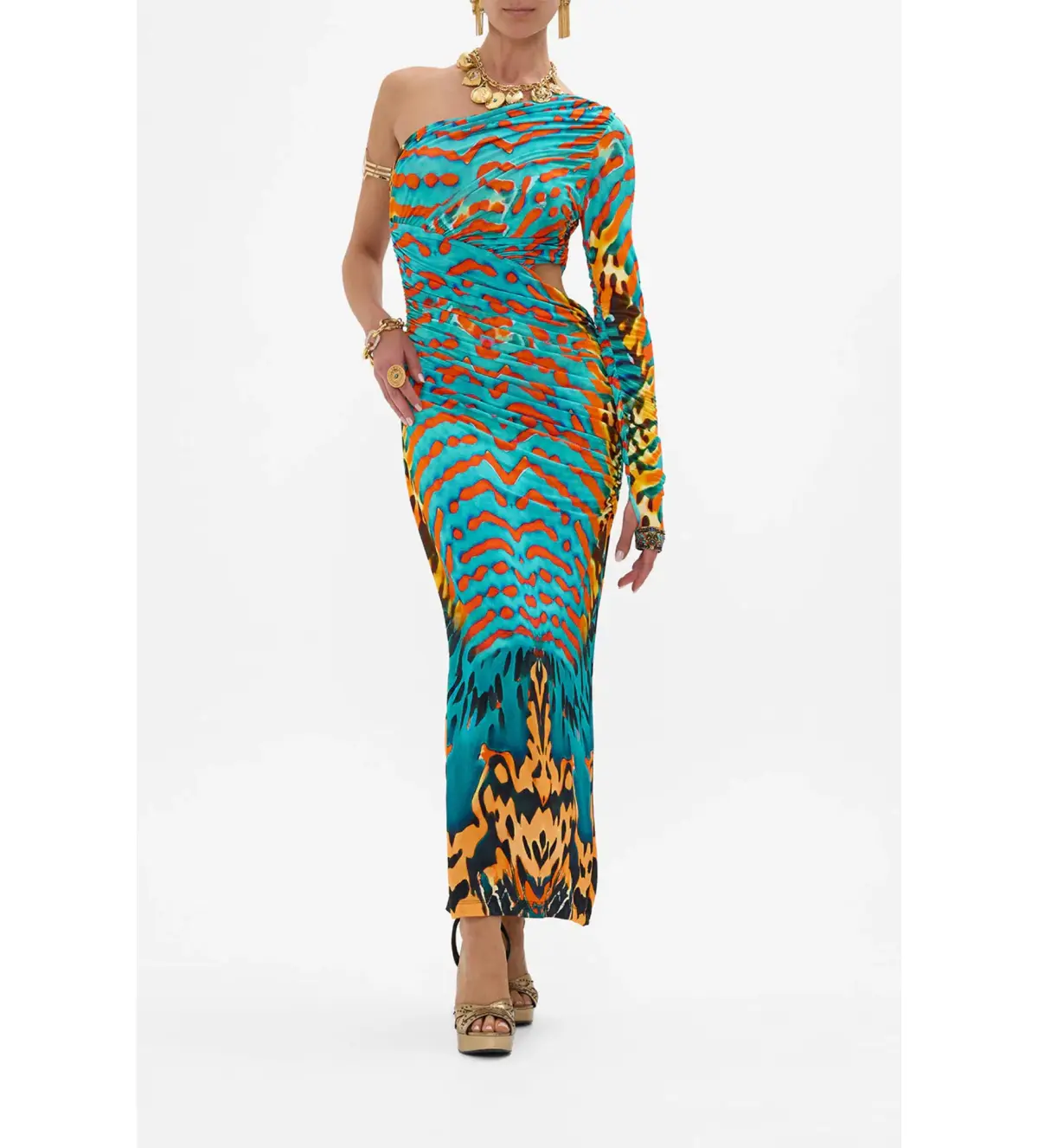 Camilla one shoulder jersey cut out dress Size AU 10 - Image 1