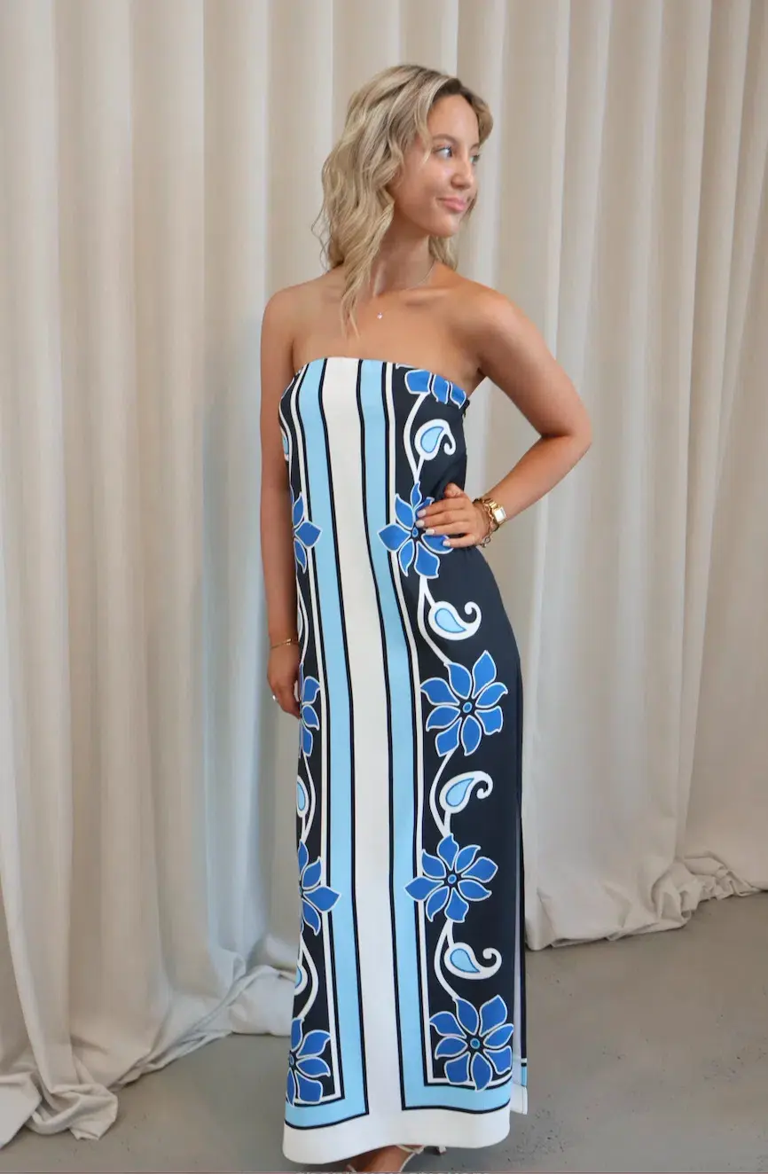 By Johnny - Azure Granada Strapless Dress Size AU 8 for rent on The Volte - main image