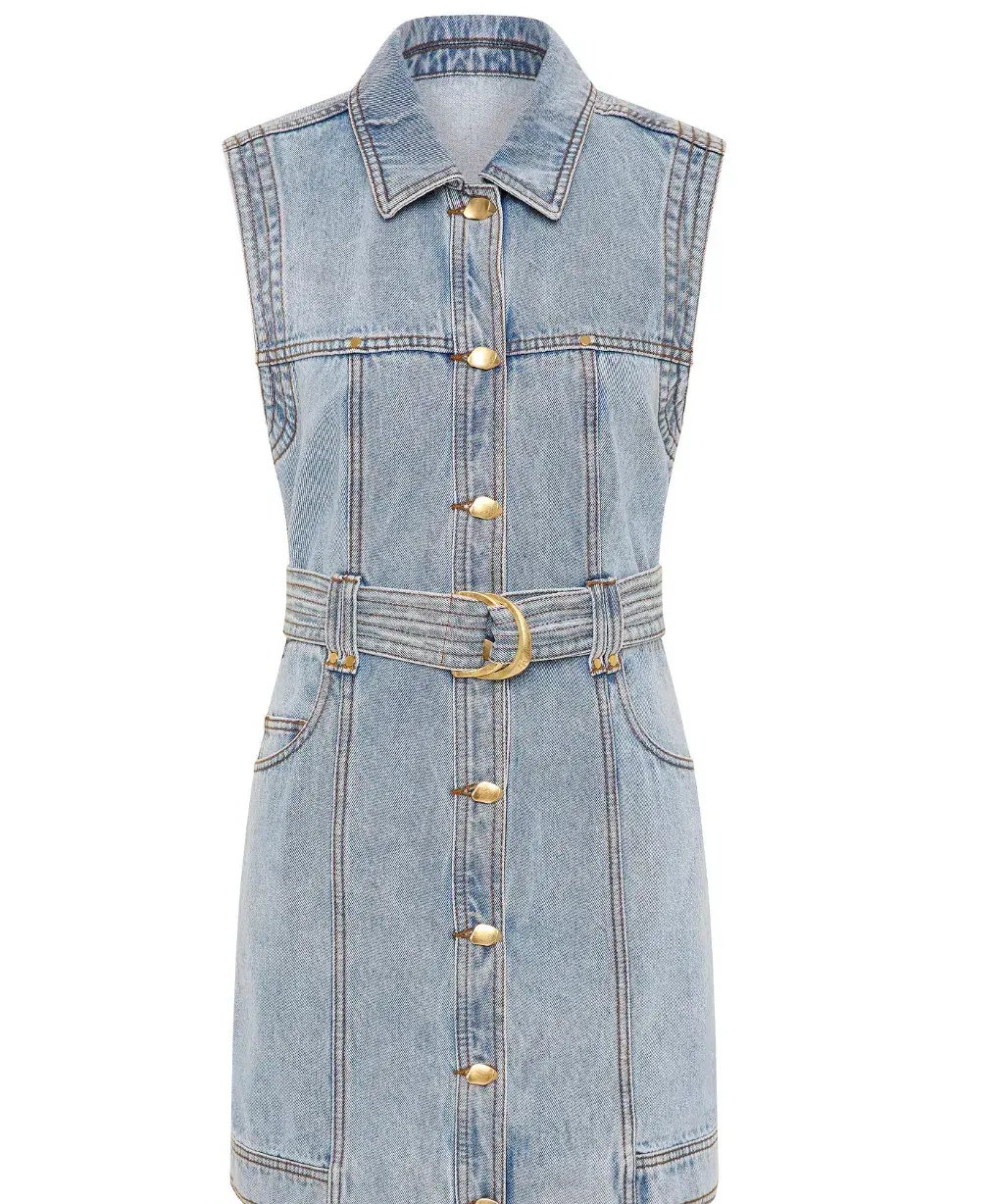 Aje Ray Denim Mini Dress Size 8 - Image 2