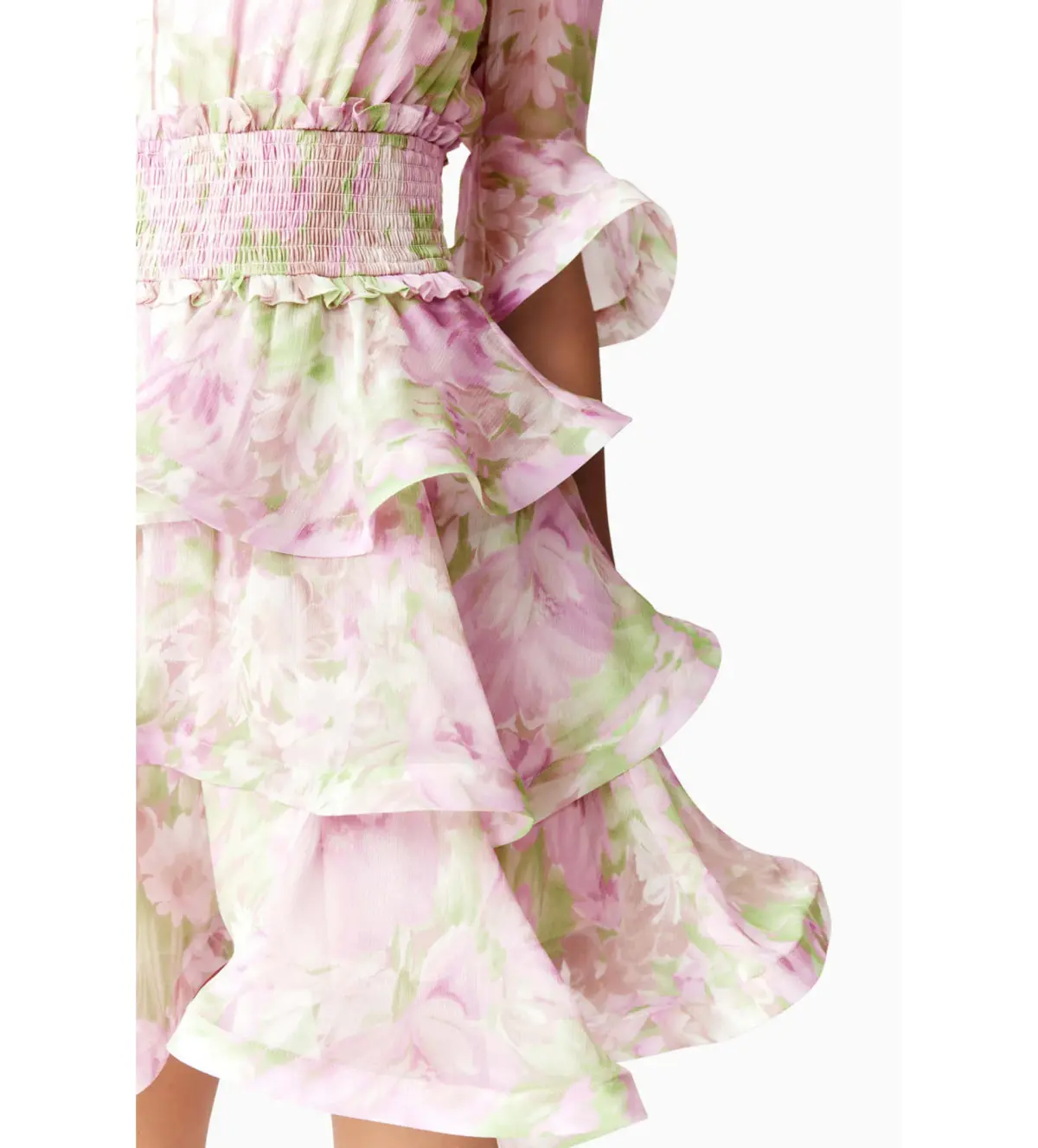 Elliatt Morgan Tiered Mini Dress Pink Size 12 - Image 2