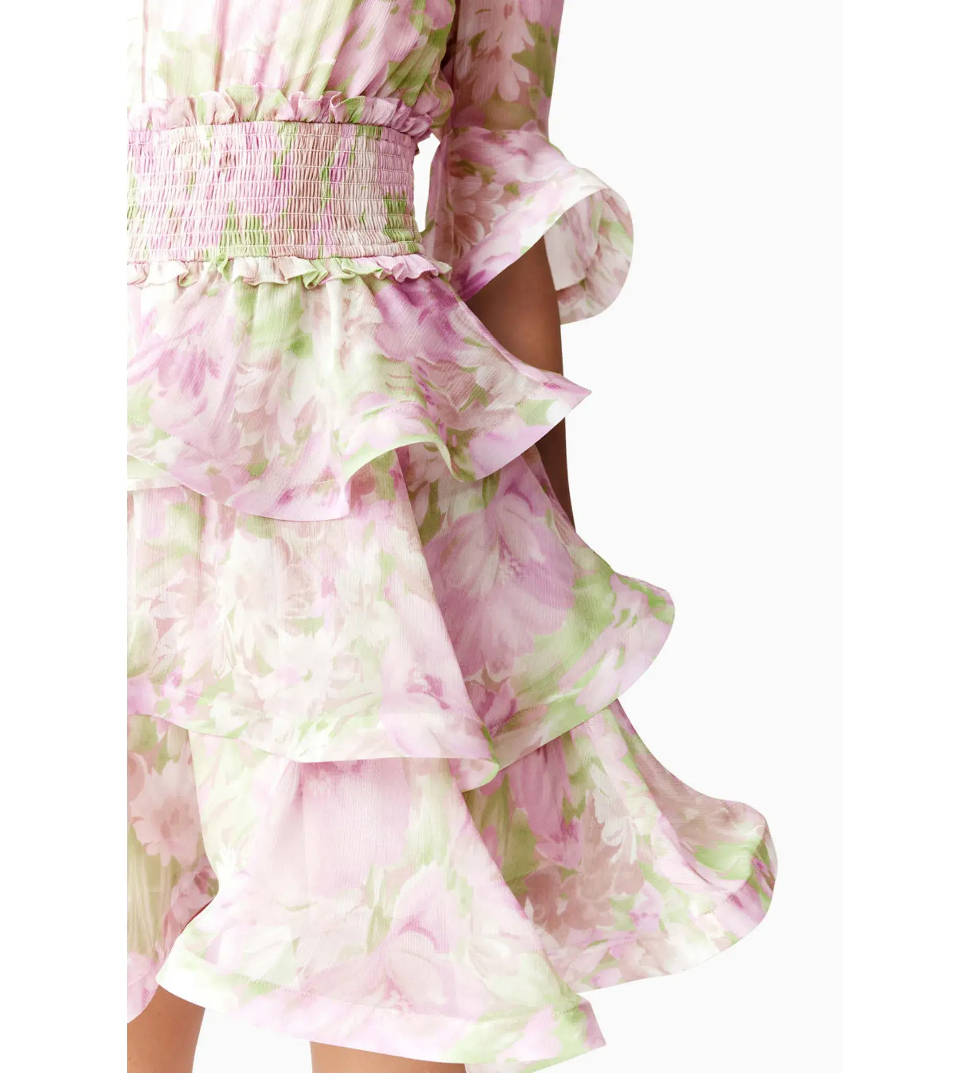 Elliatt Morgan Tiered Mini Dress Pink Size 12 - Image 2
