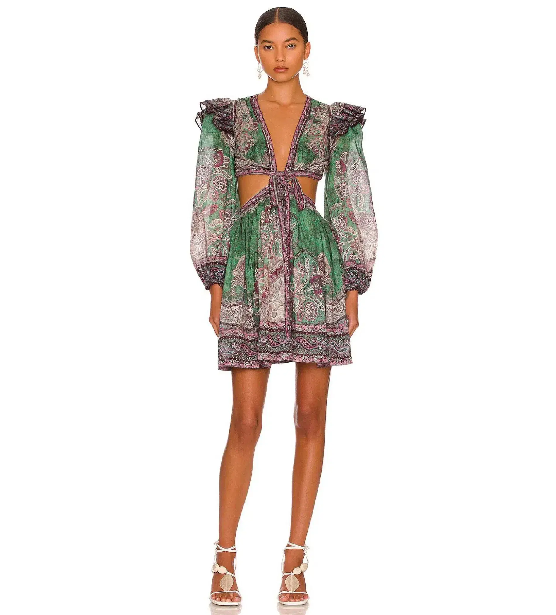 Zimmermann Anneke Ruffle Mini Dress Floral Size 1/AU 10 - Image 1
