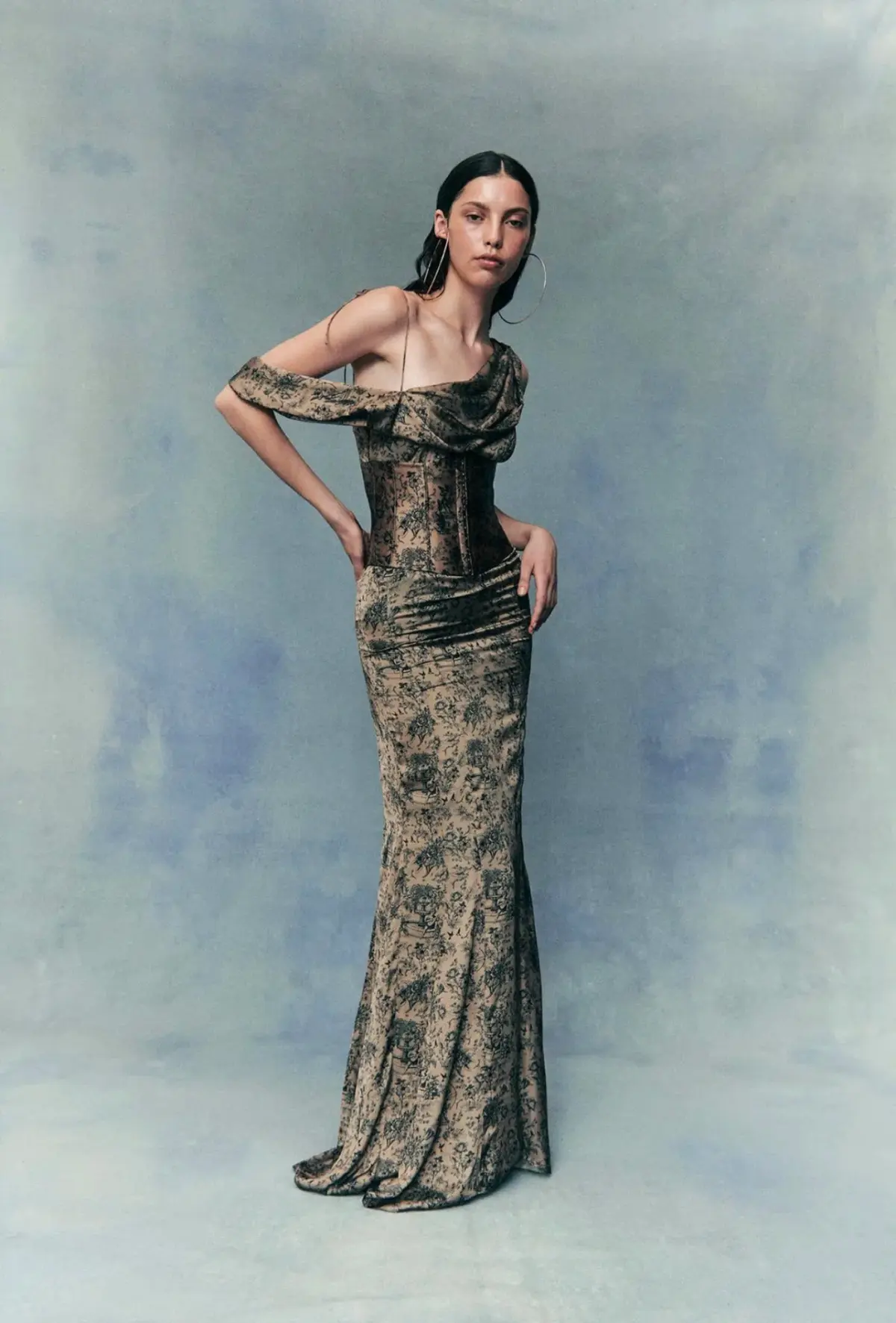 De La Vali Brulee Maxi Silk Satin Dress Size 8 - Image 1