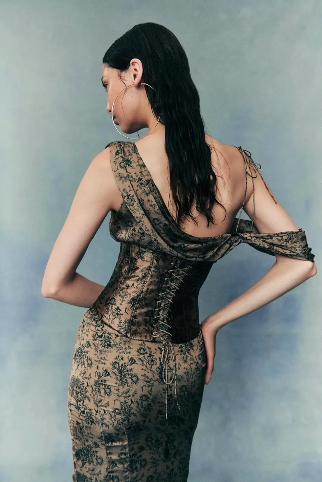 De La Vali Brulee Maxi Silk Satin Dress Size 8 for rent on The Volte - main image