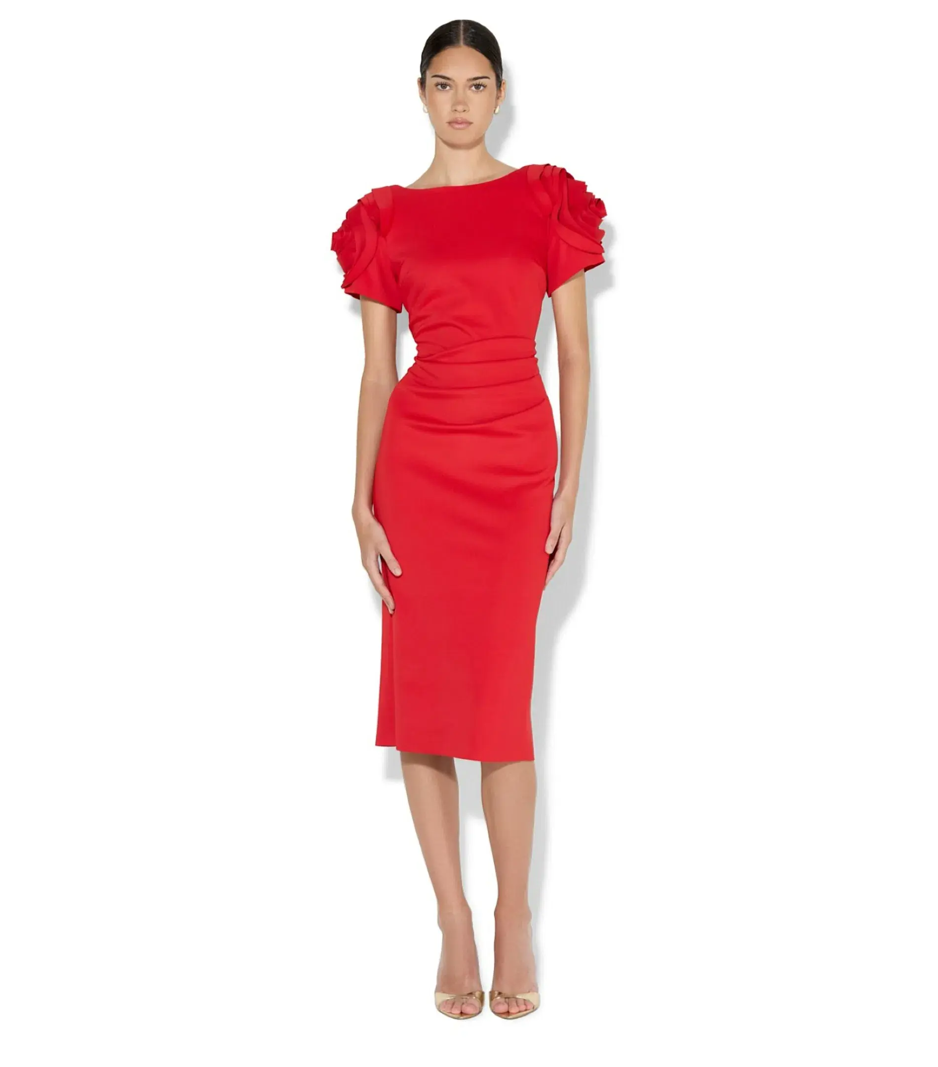 Montique Monelli Knee Length Dress Red Size 12 - Image 1
