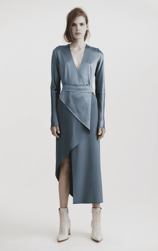 Dion Lee Bias Fold Dress Blue Size 8 - Image 2