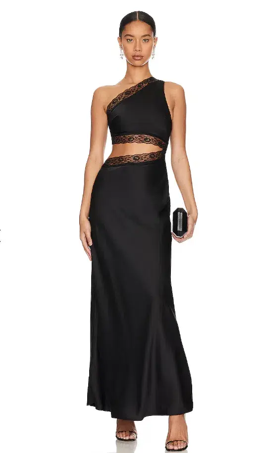 MISHA Jillian Silk Maxi Dress Black Size 10 - Image 4