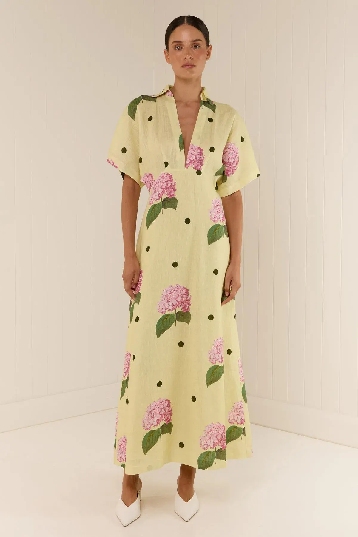 Palm Noosa Jasmine Dress Yellow Floral Size AU 12 - Image 1