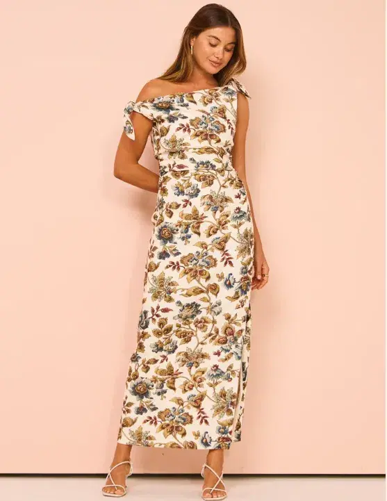 Sir The Label Eleanora Tie Shoulder Dress Viola Print Size AU 8 - Image 2