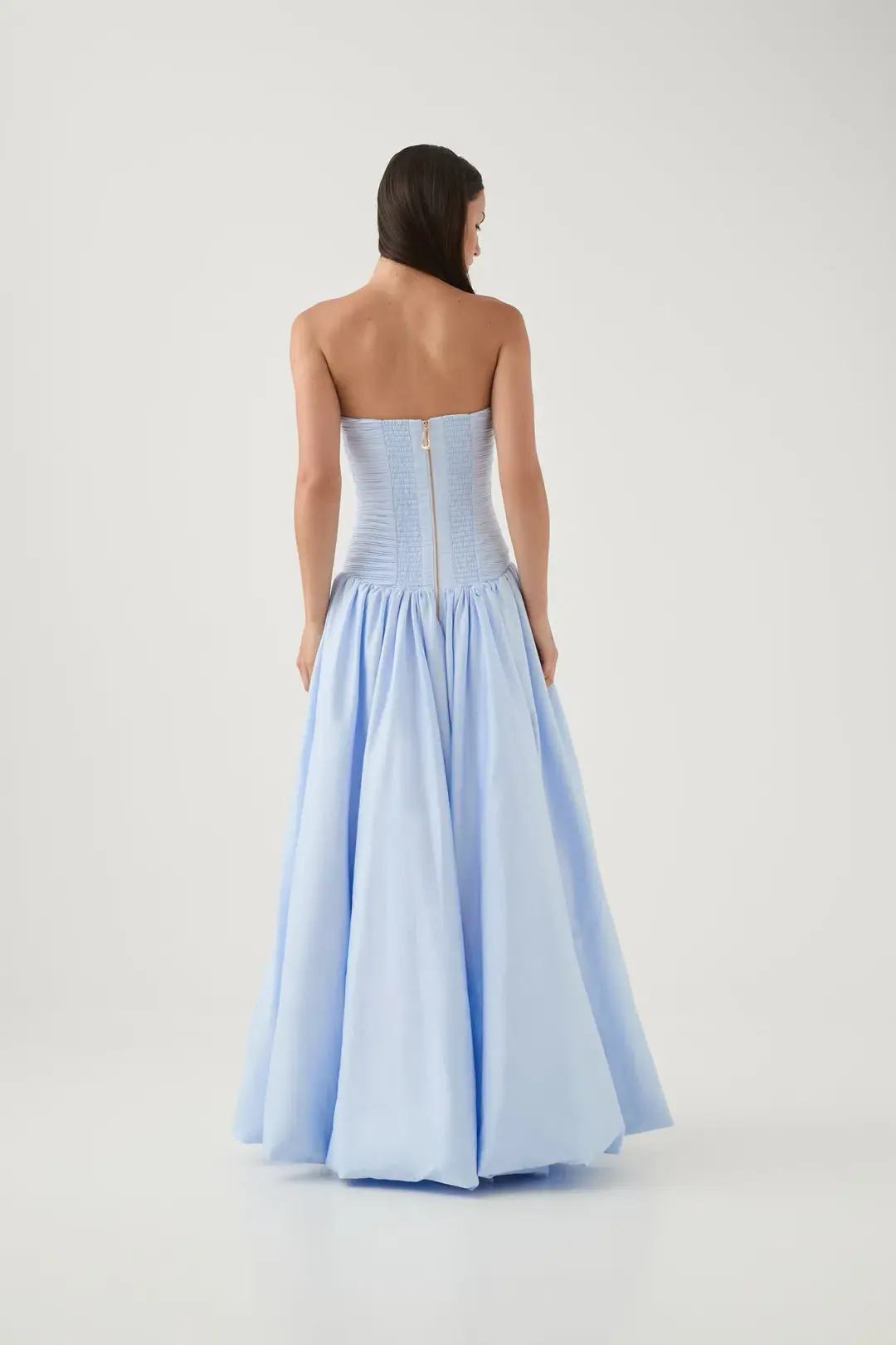Aje Violette Bubble Hem Maxi in Pearl Blue Size 6 for rent on The Volte - main image
