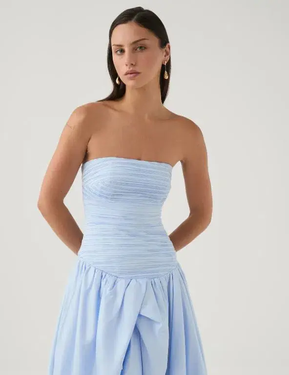 Aje Violette Bubble Hem Maxi in Pearl Blue Size 8 for rent on The Volte - main image