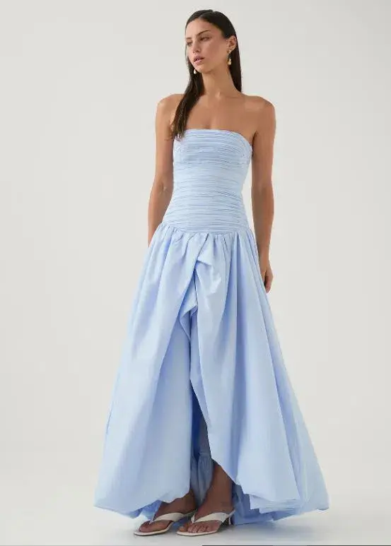 Aje Violette Bubble Hem Maxi in Pearl Blue Size 8 - Image 3