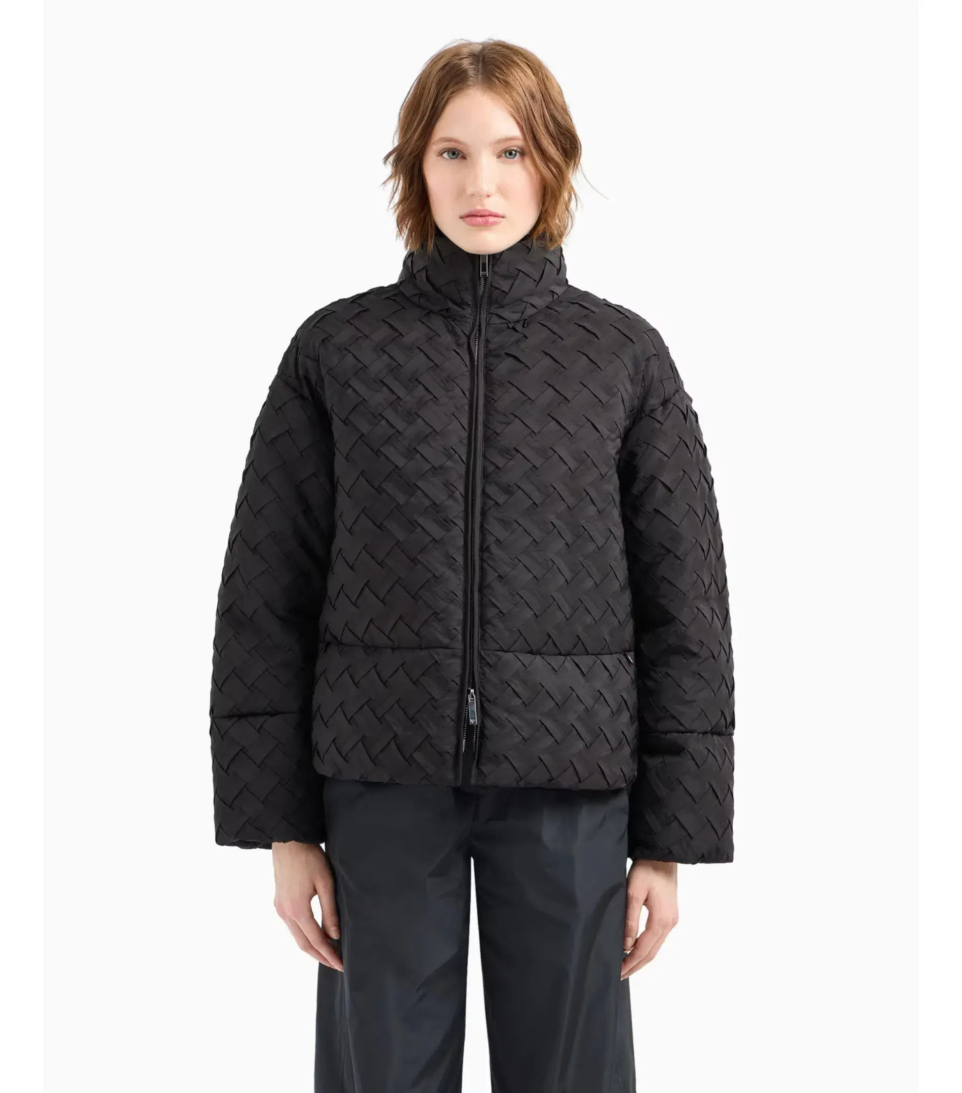 Emporio Armani Full-Zip Jacket in Woven Technical Fabric Black Size IT 48 / AU 16 - Image 2