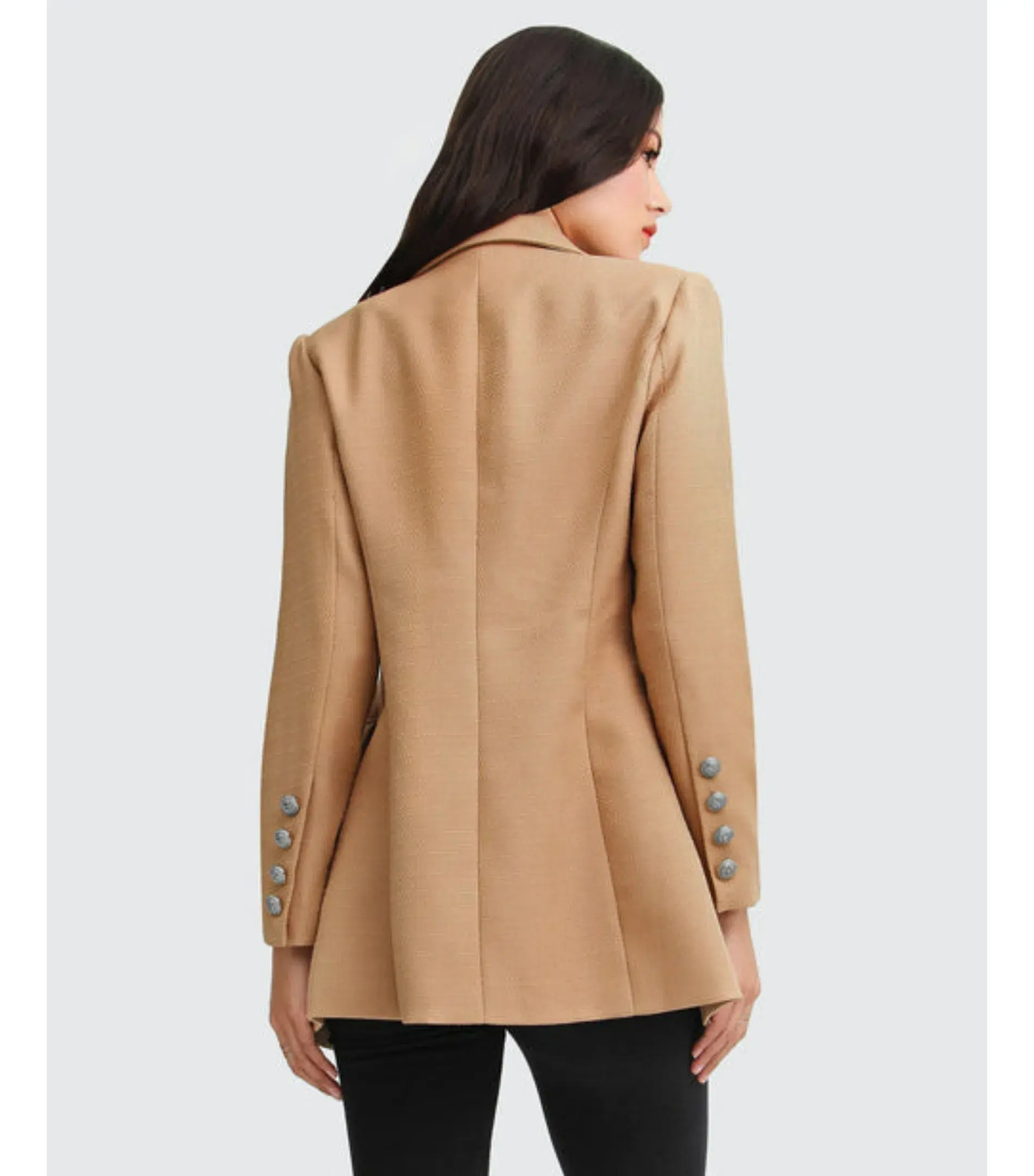 Belle & Bloom Princess Polina Textured Weave Blazer Camel Size S / AU 8 - Image 4