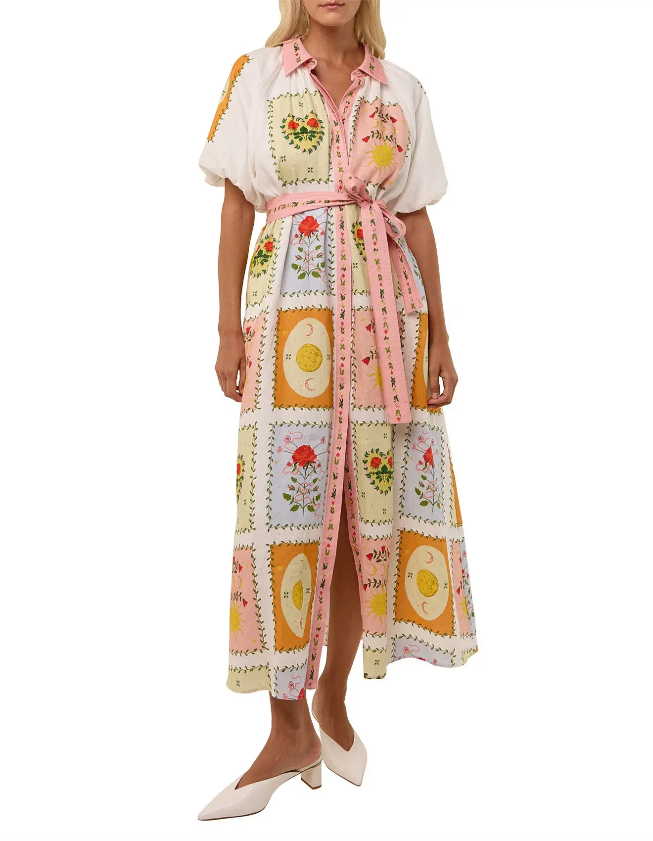 Palm Noosa Marla Dress Midi Dress Siesta Tile Print Size AU 8 - Image 1
