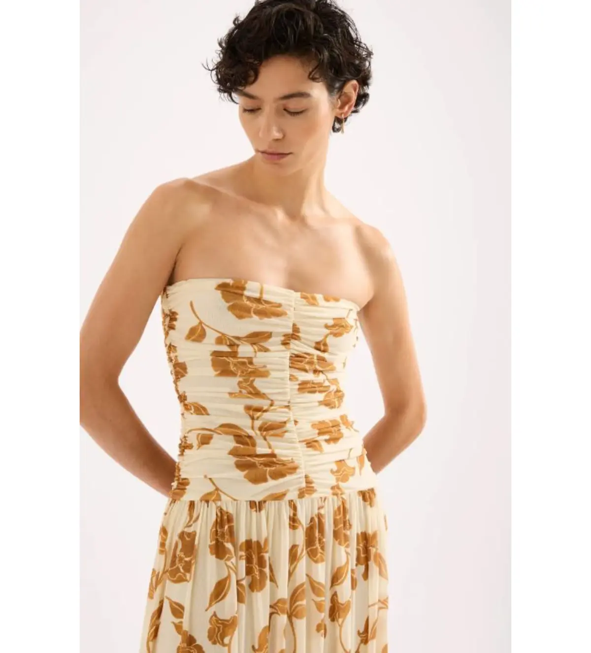 Nude Lucy Roshanne Mesh Maxi Dress Cream Floral Size XS / AU 6 - Image 4