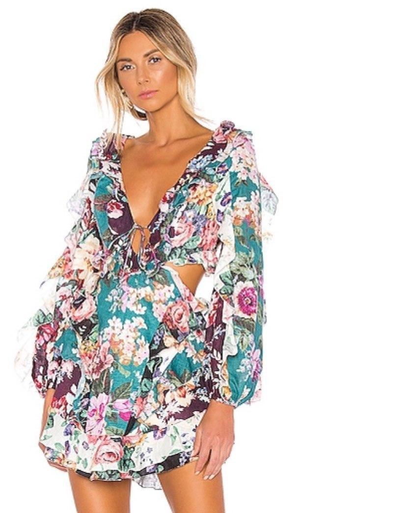 Zimmermann Allia Spliced Short Dress Size 0 - Image 1