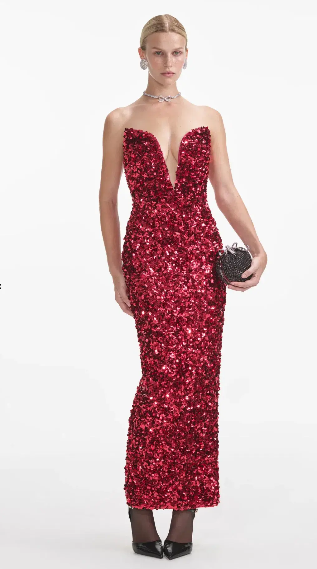 Self Portrait 3D Maxi Dress in Red AU 6 XS  - Image 2