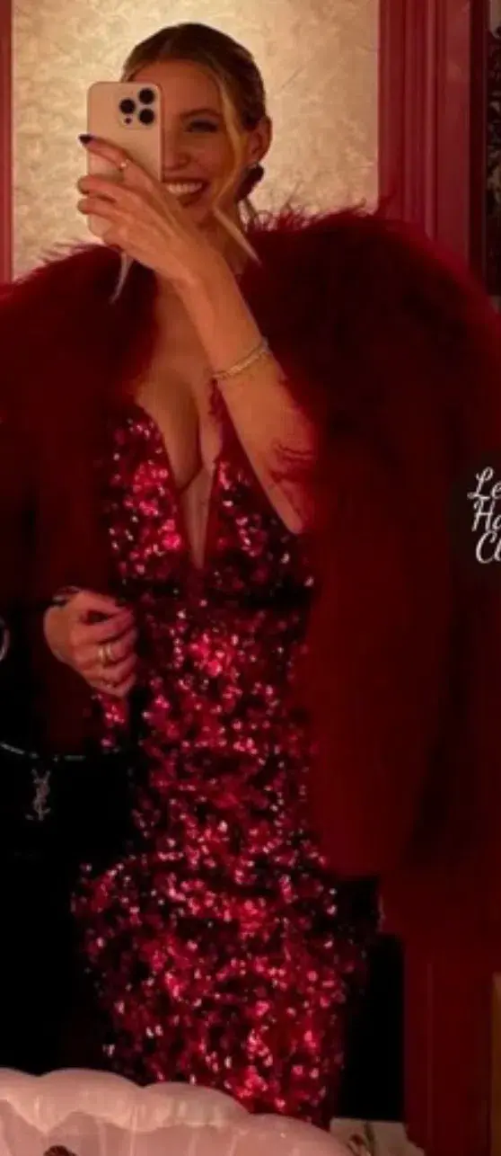 Self Portrait 3D Maxi Dress in Red Sequin AU 6 XS  for rent on The Volte - main image