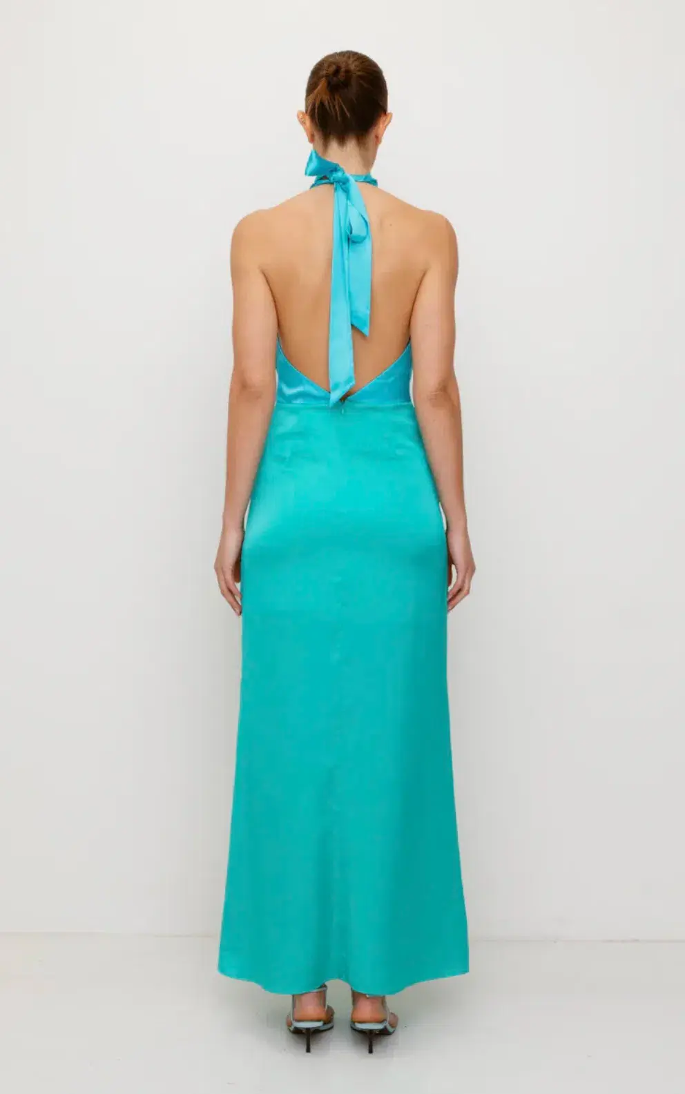 The Wolf Gang Oahu Slip Maxi Dress Aquamarine Size L/AU 12  - Image 4