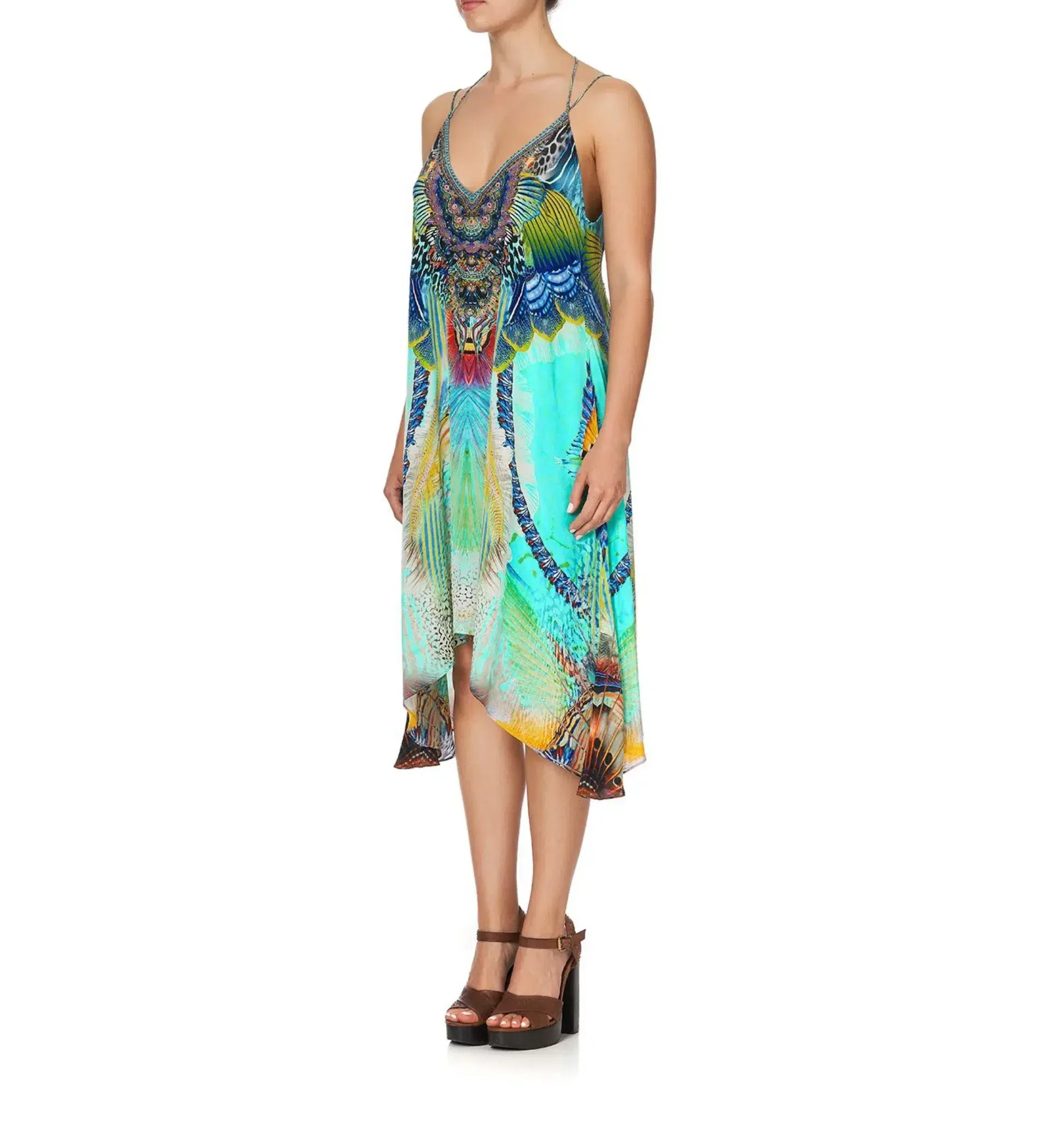 Camilla Reef Warrior V-Neck Strappy Flare Midi Dress Size S / AU 10 - Image 2
