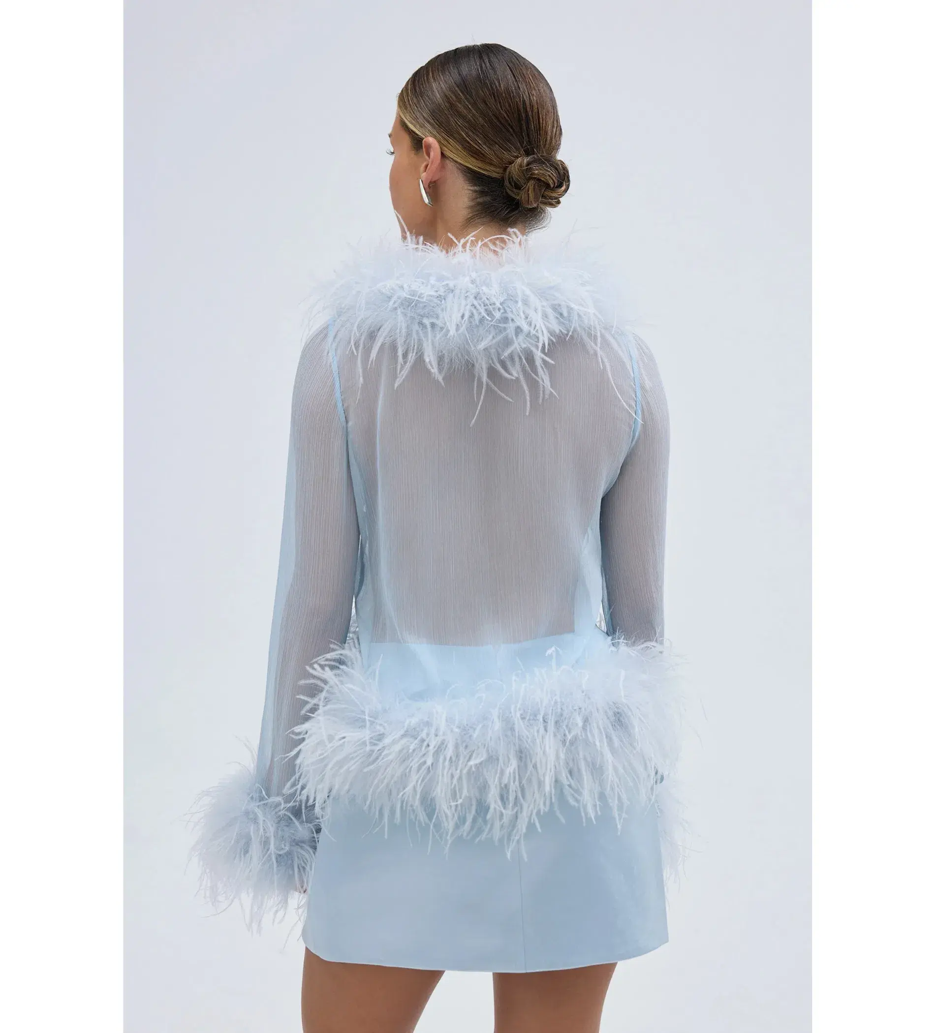 Bubish Gigi Sheer Blouse Pale Blue Size S / AU 8 - Image 2