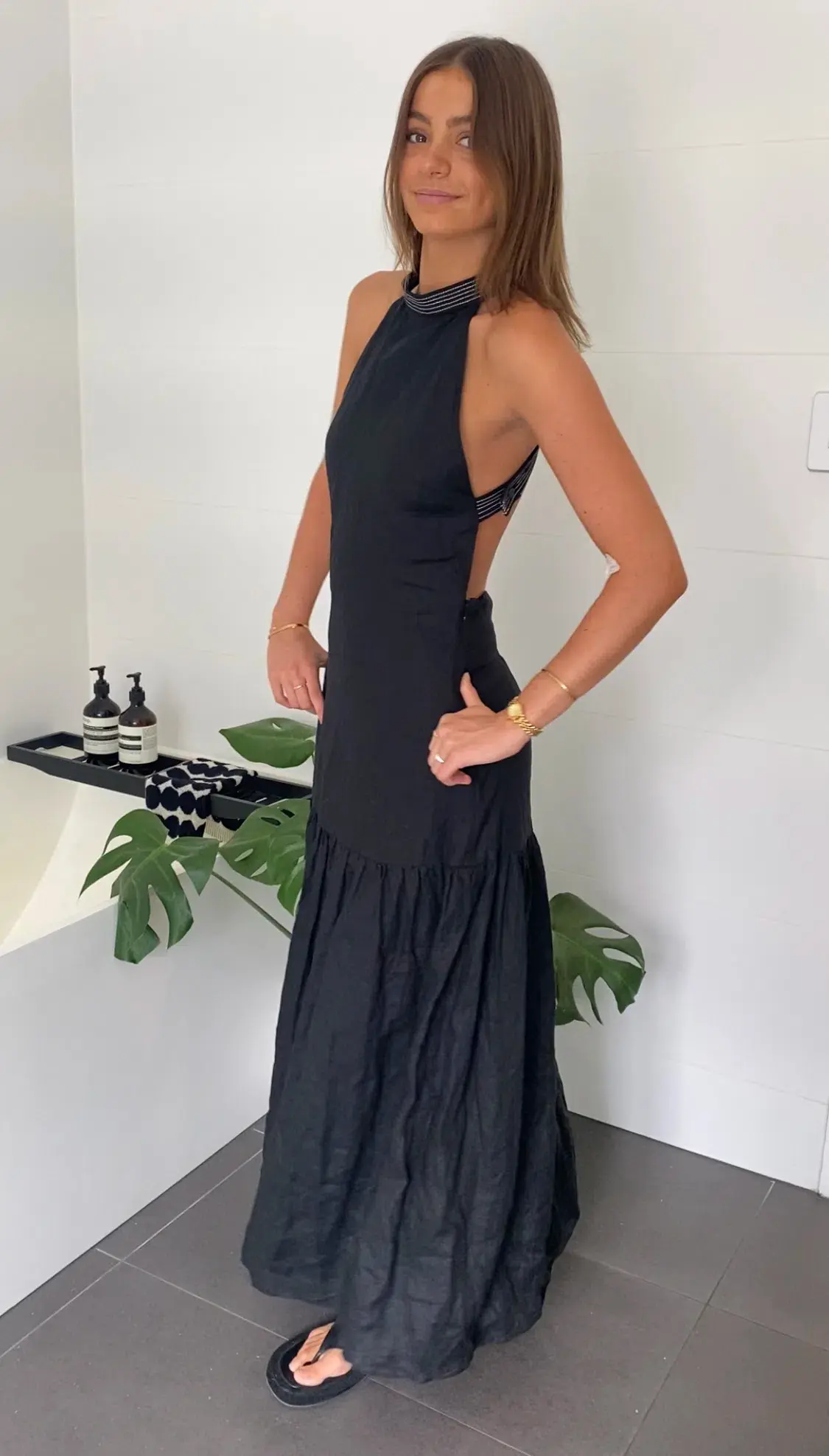 Sir the Label Vilma Midi Dress Black Size 8 - Image 4