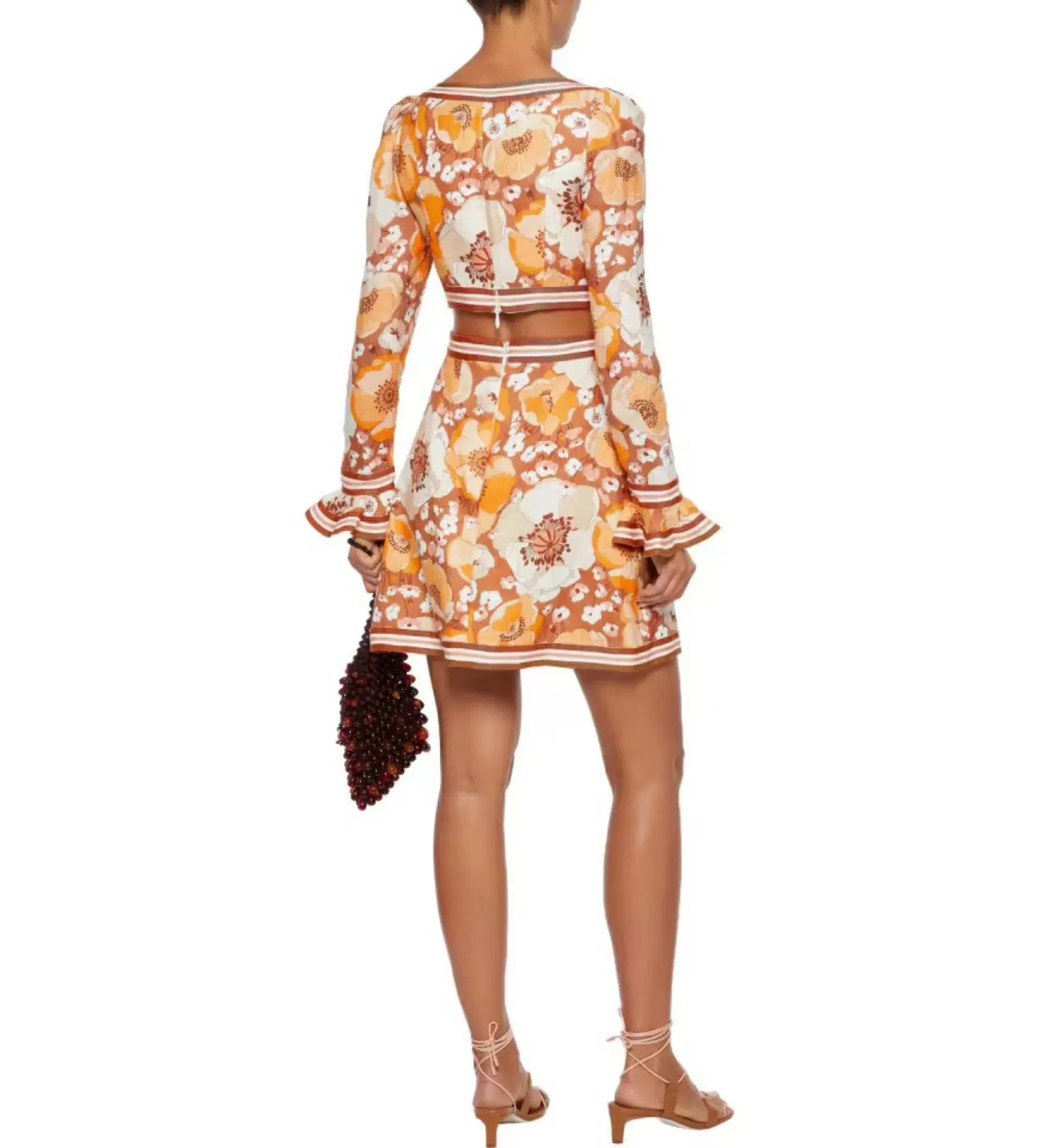 Zimmermann Super Eight Ribbon Mini Dress in Toffee Poppy Size 3 - Image 2