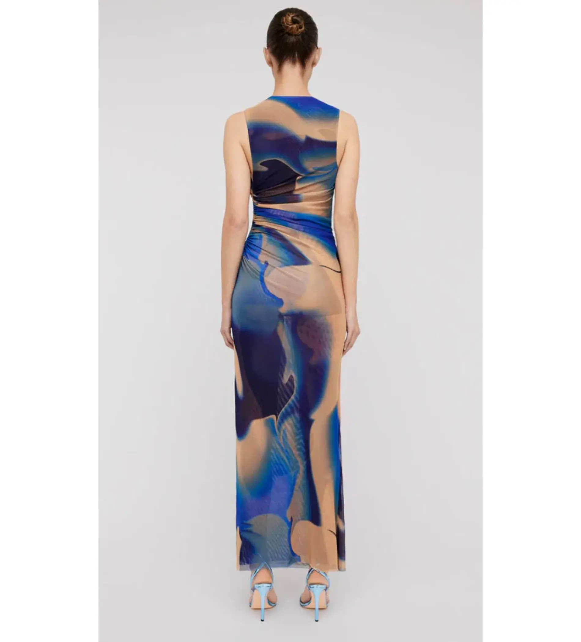 Scanlan Theodore Italian Watercolour Print Maxi Dress Multi Size AU 10 - Image 3