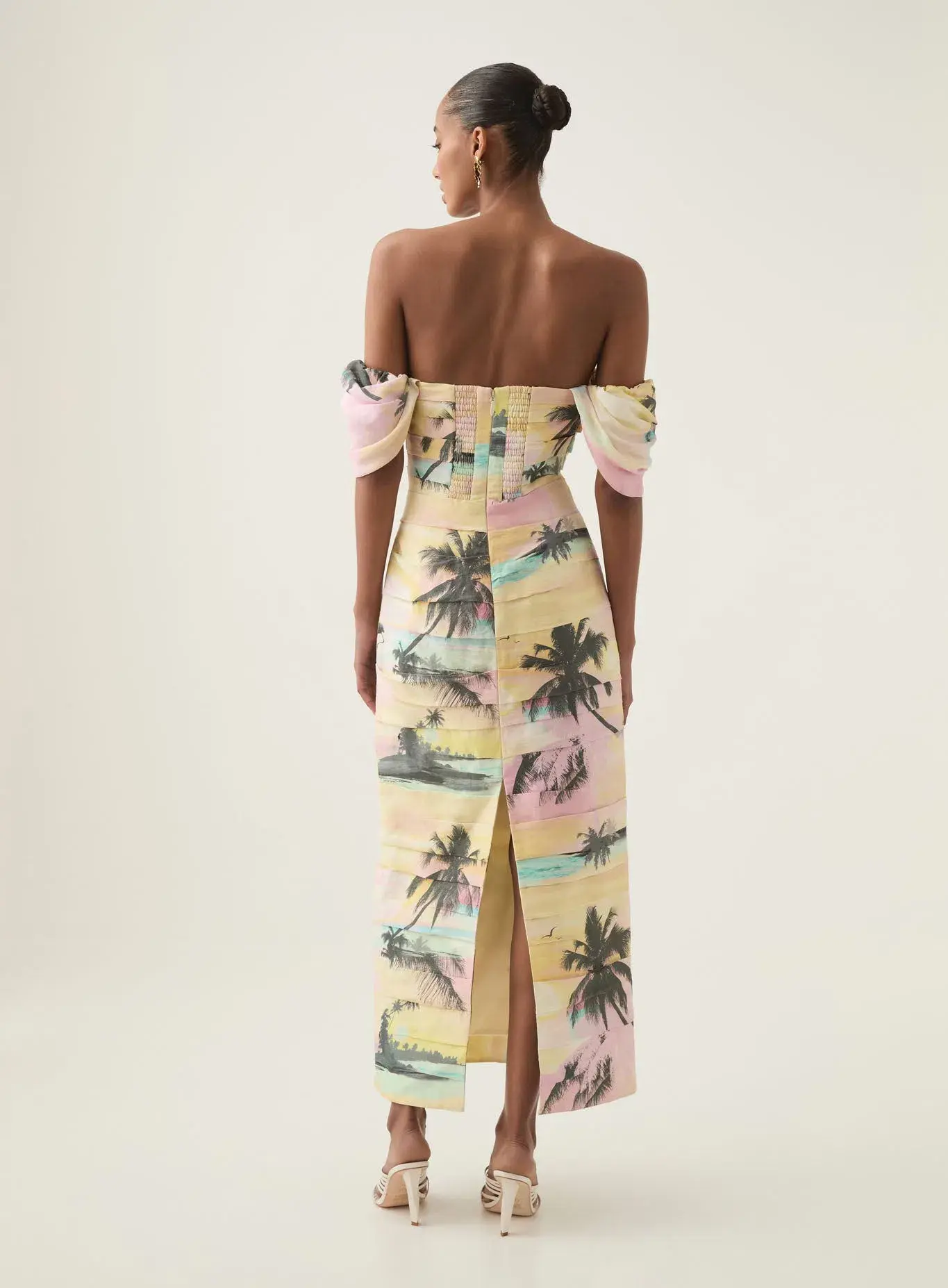 Aje Zara Gathered Midi Dress in Sunset Sky Size 14 - Image 3