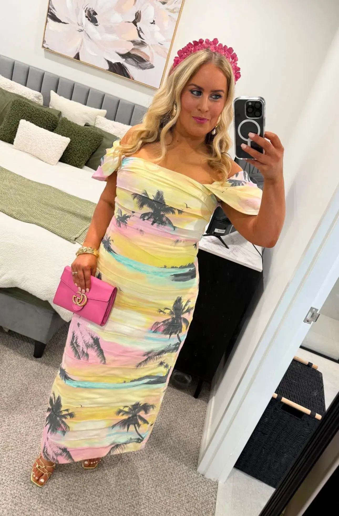 Aje Zara Gathered Midi Dress in Sunset Sky Size 14 - Image 6