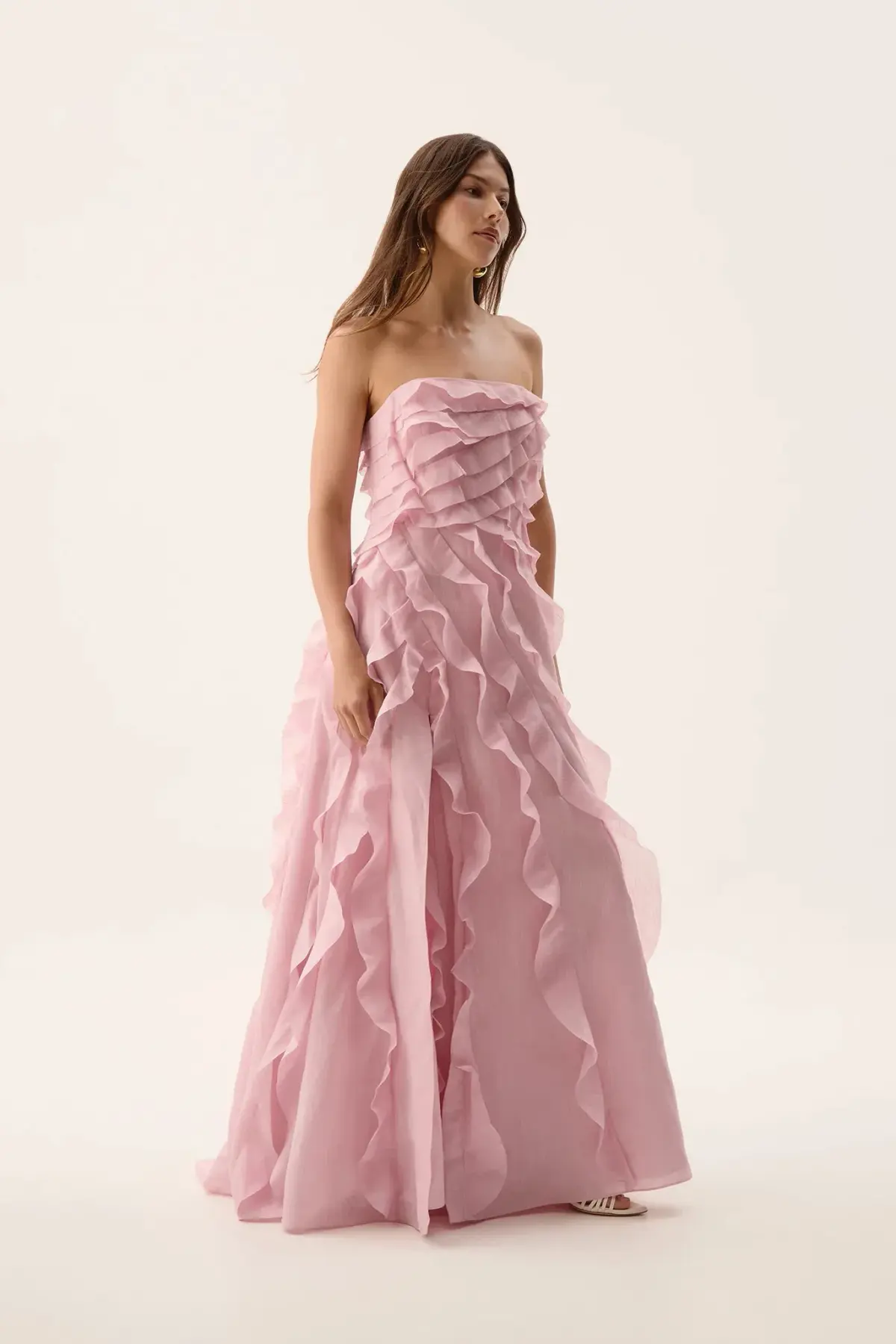 Aje Allairie Maxi Gown Chalk Pink Size AU 8 - Image 3