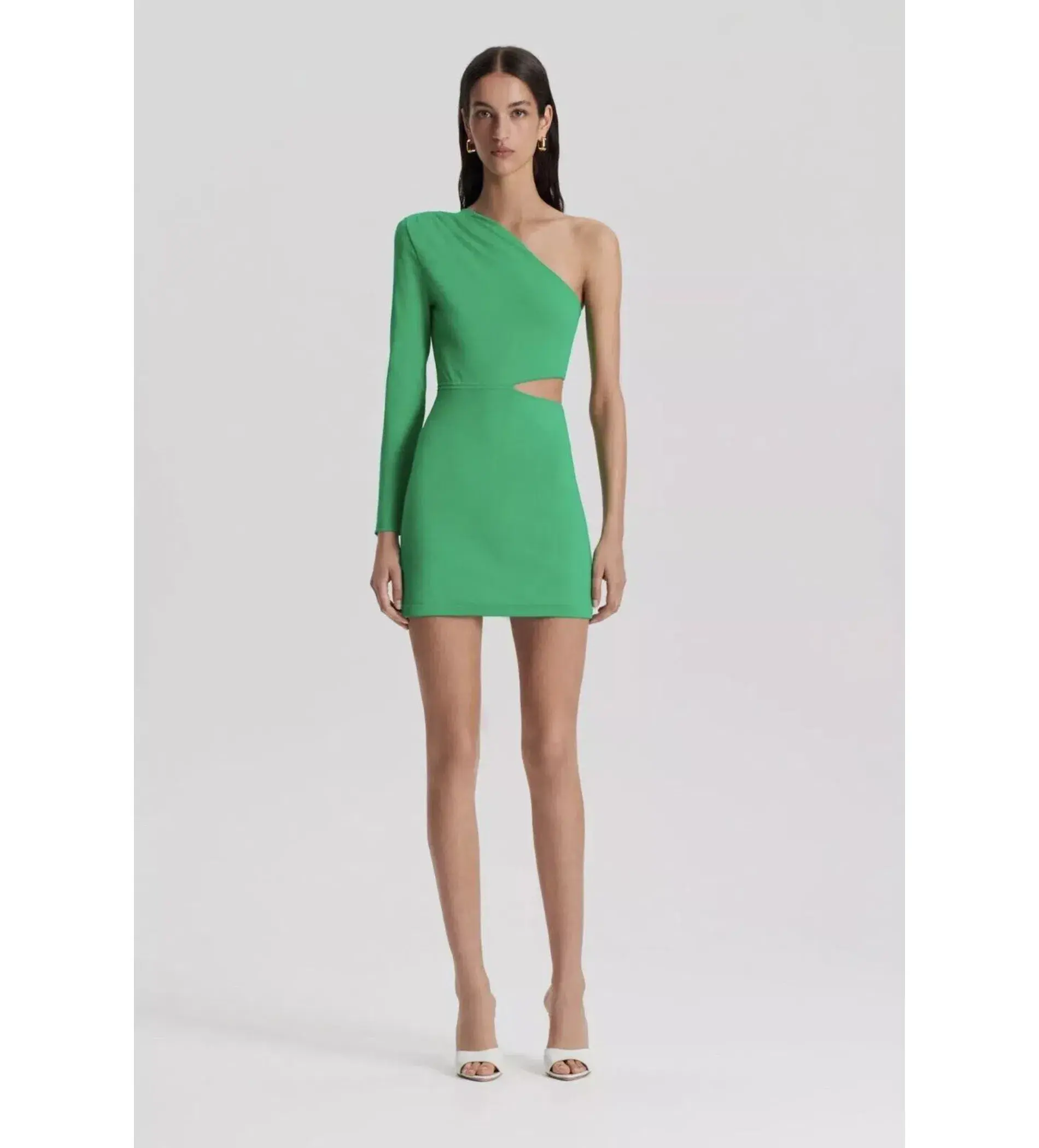 Scanlan Theodore Crepe Knit One Shoulder Mini Dress Size S / AU 8 - Image 1