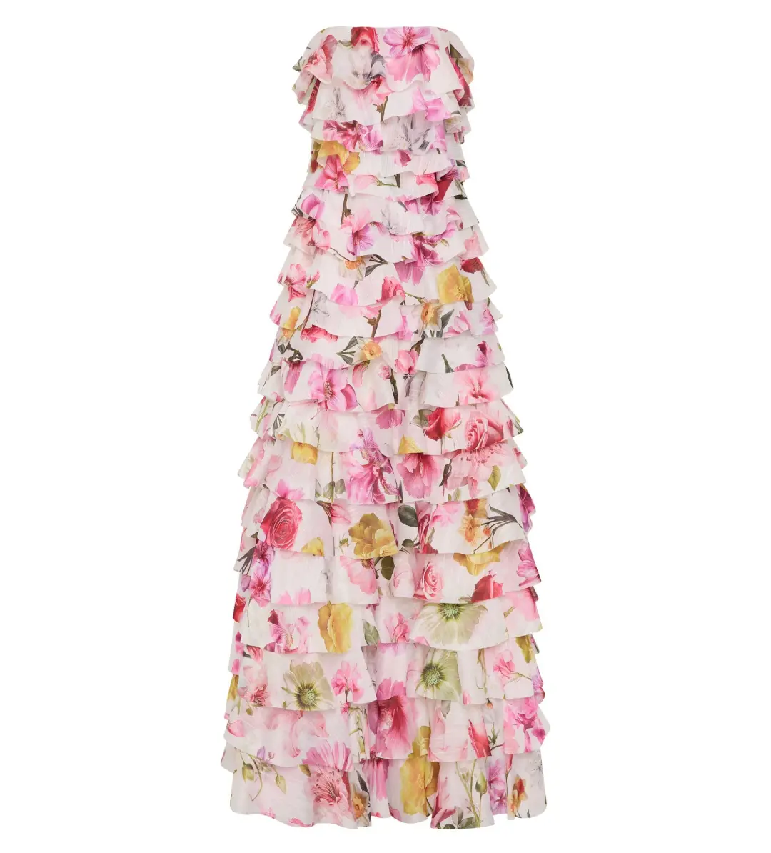 AJE Fleur Pleated Gown Collage Floral Size 8  for rent on The Volte - main image