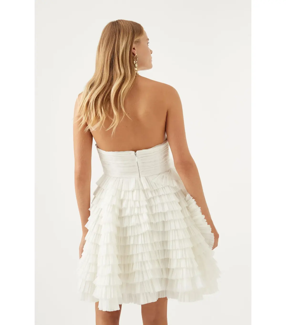 Aje Ivory Expressive Pleated Mini Dress Ivory Size AU 6 - Image 5