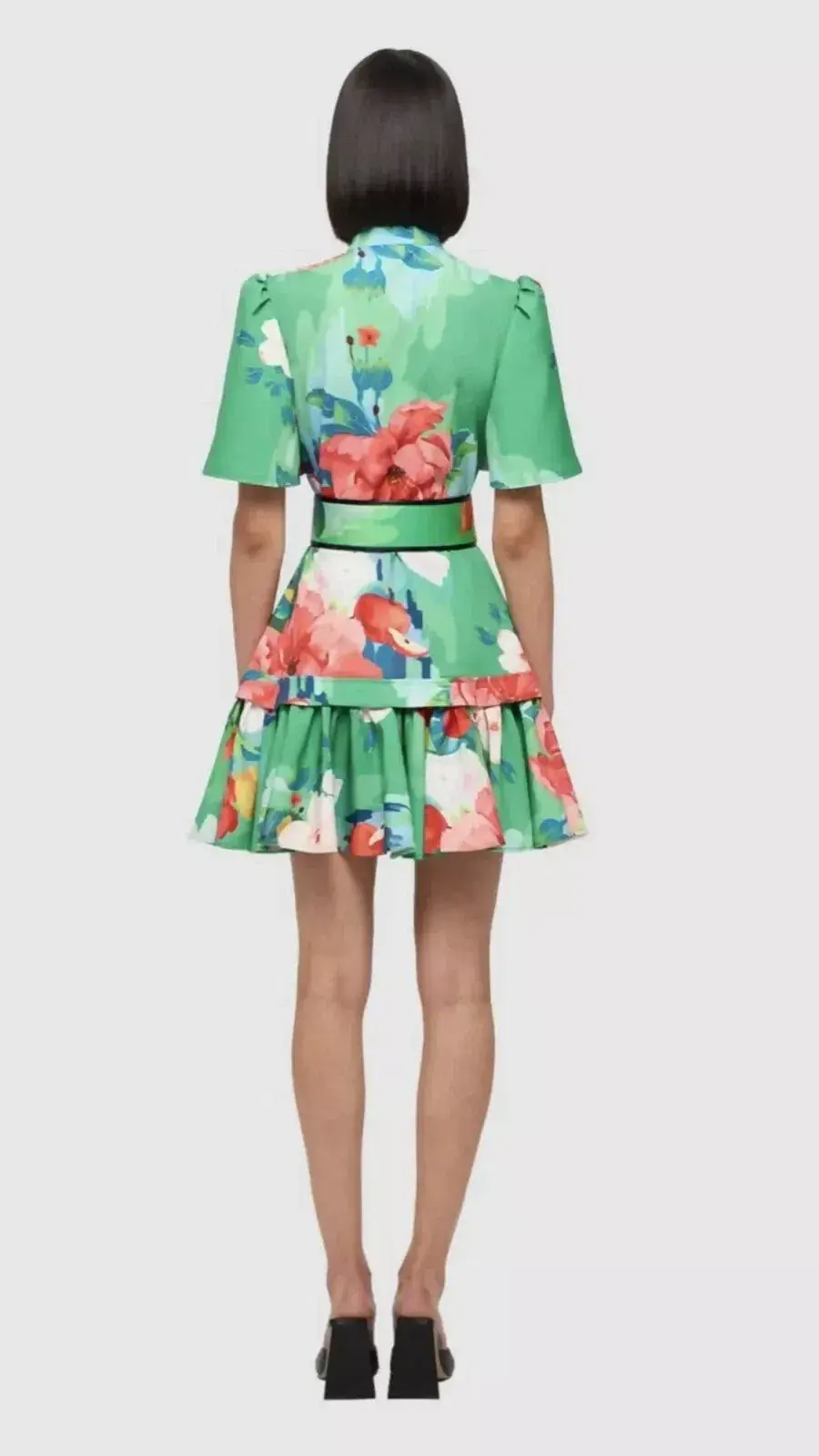 Leo Lin Shirt Dress Lilypad Florescene Mini Green Size AU 6 - Image 2