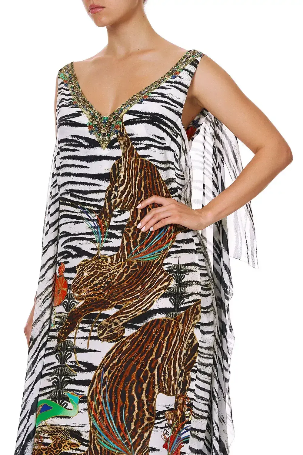 Camilla Cosmic Conflict Maxi Silk Dress Kaftan Size 14 - Image 3