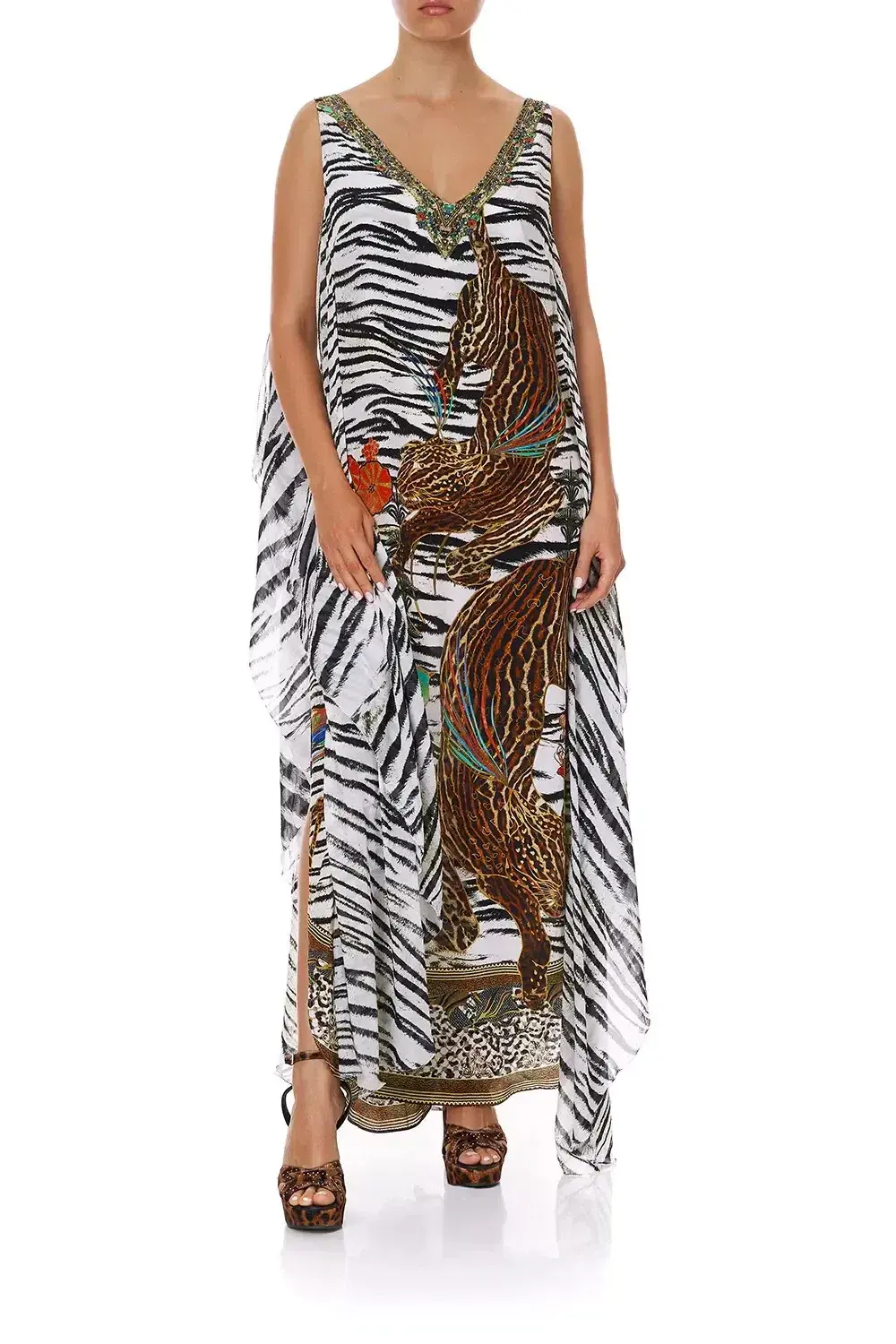Camilla Cosmic Conflict Maxi Silk Dress Kaftan Size 14 - Image 2