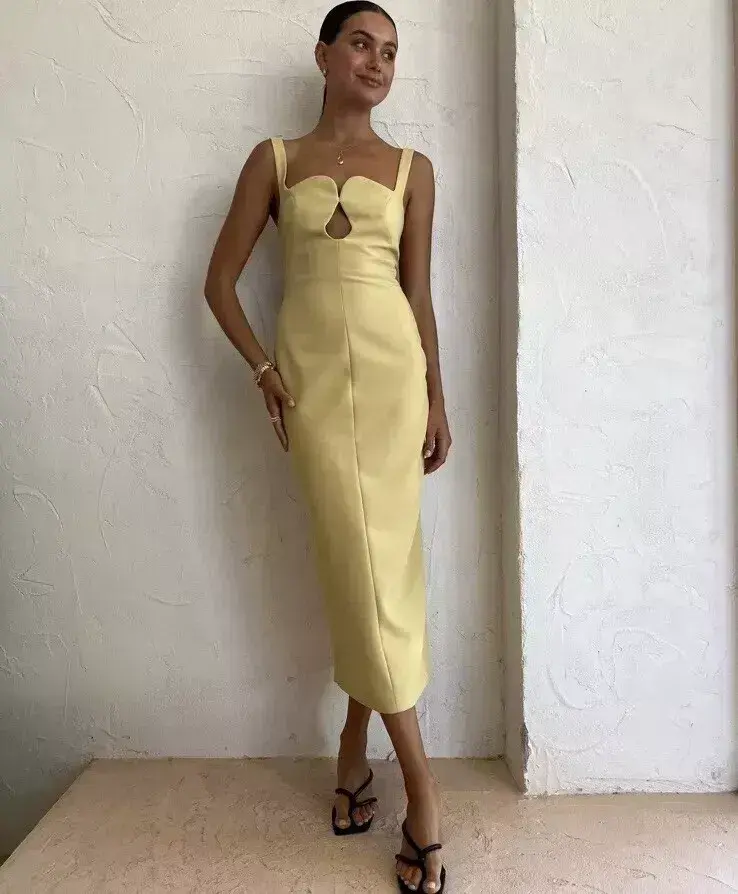 Camilla and Marc Brixton Midi Dress Mustard Yellow Size 12 - Image 1