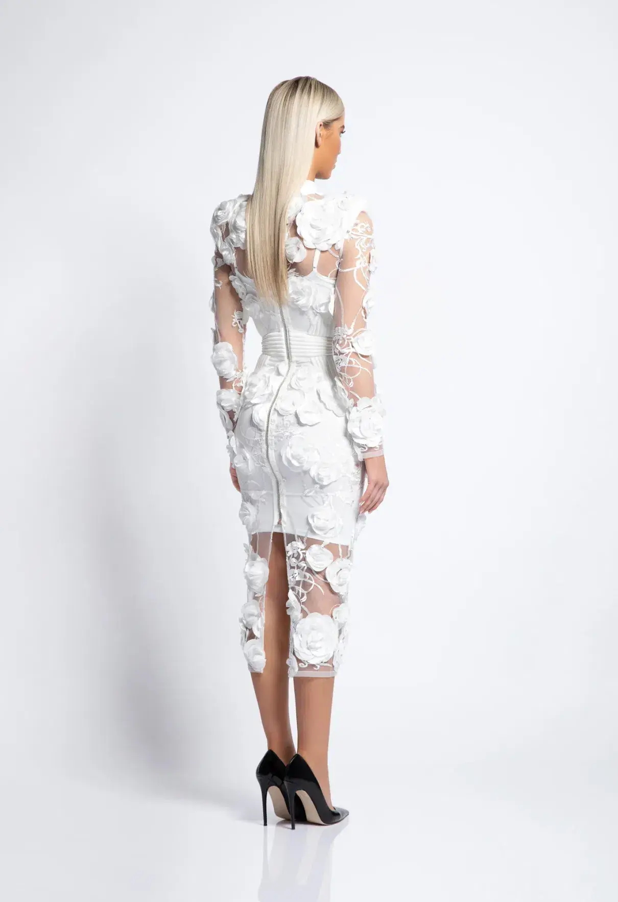 Zhivago White Mini Vendetta Mini Dress Floral Lace Size 6 - Image 3