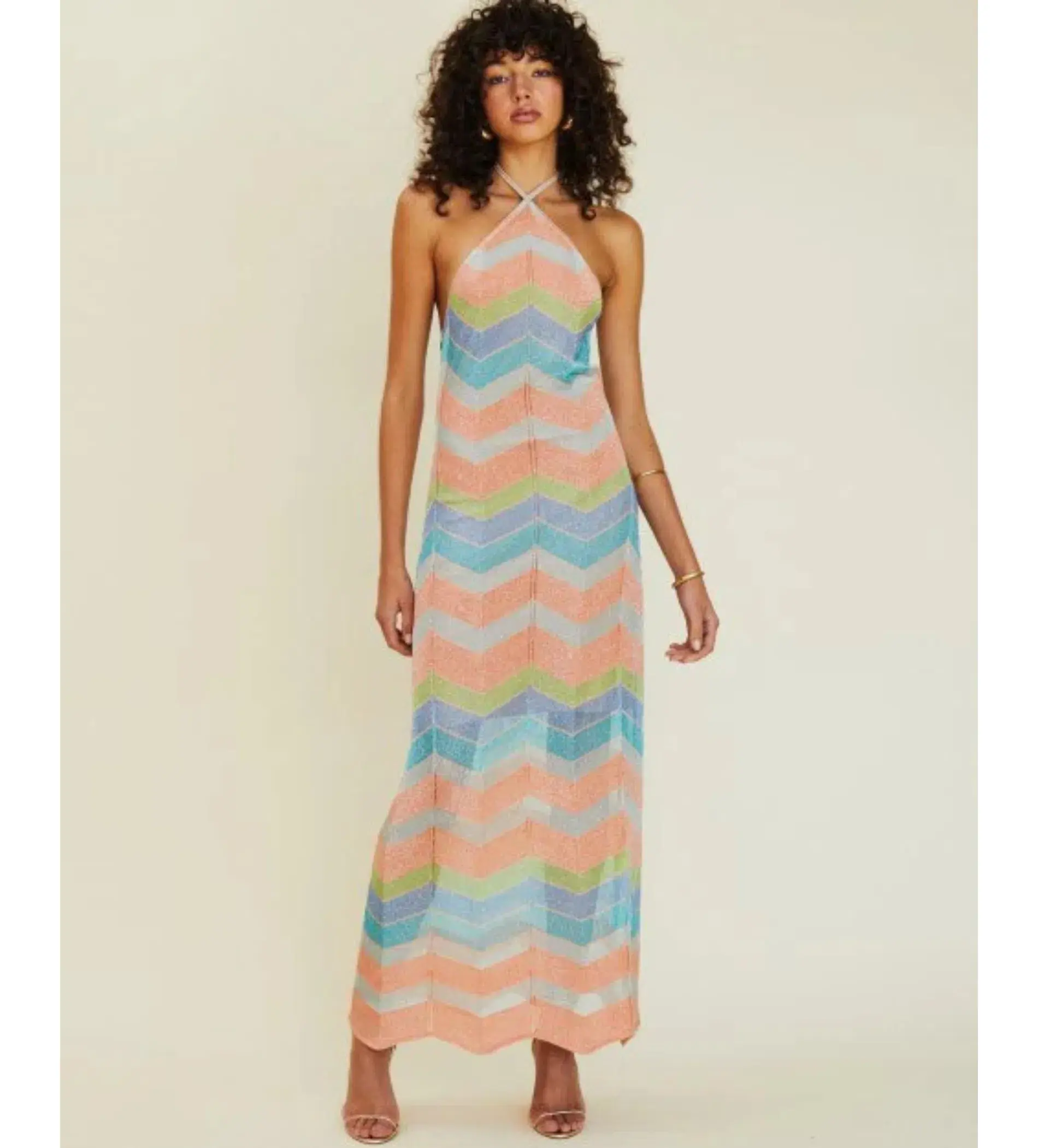 Suboo Solar Chevron Halter Maxi Dress Multi Size Small S/AU 8  - Image 1