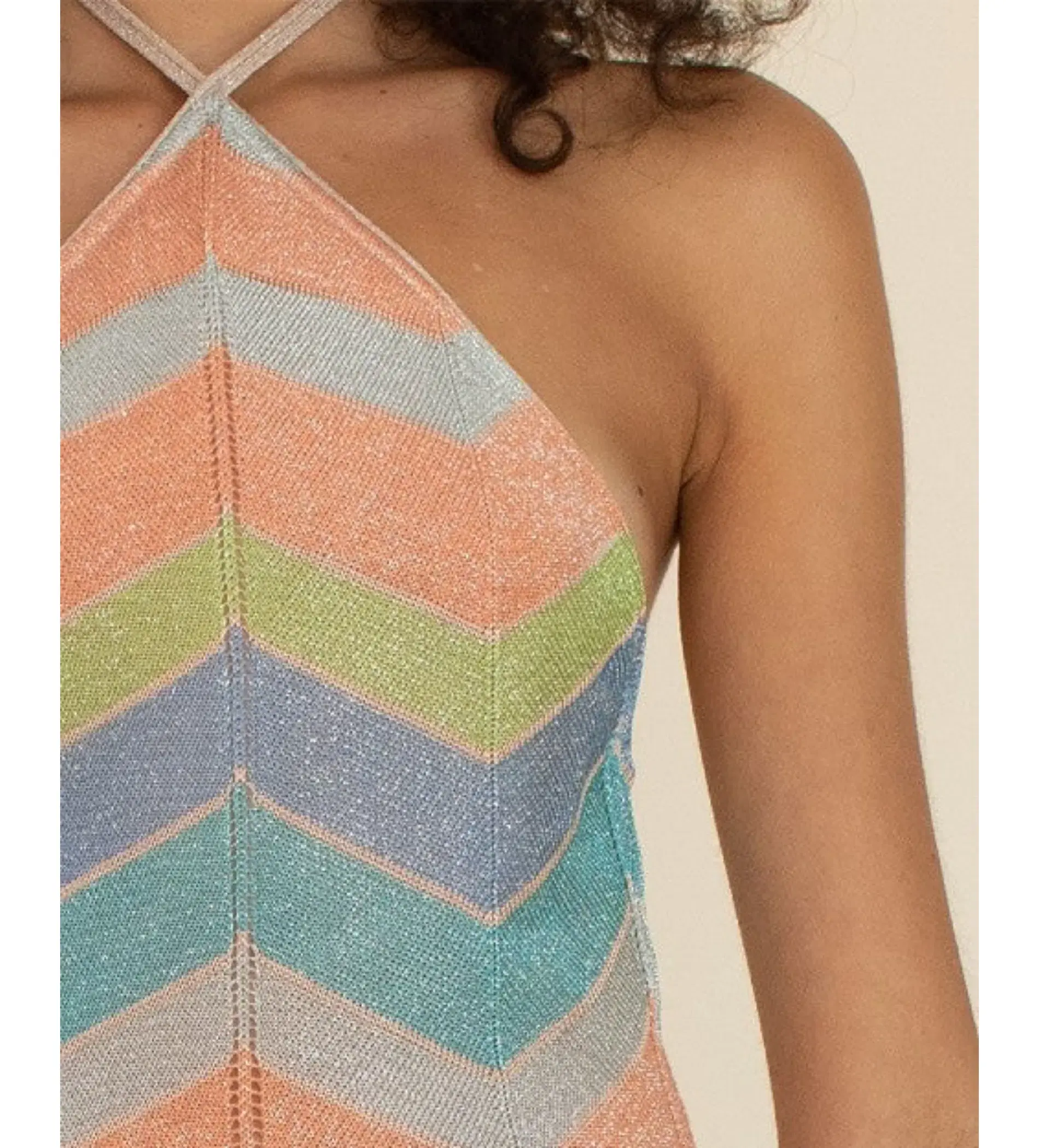 Suboo Solar Chevron Halter Maxi Dress Multi Size Small S/AU 8  - Image 6