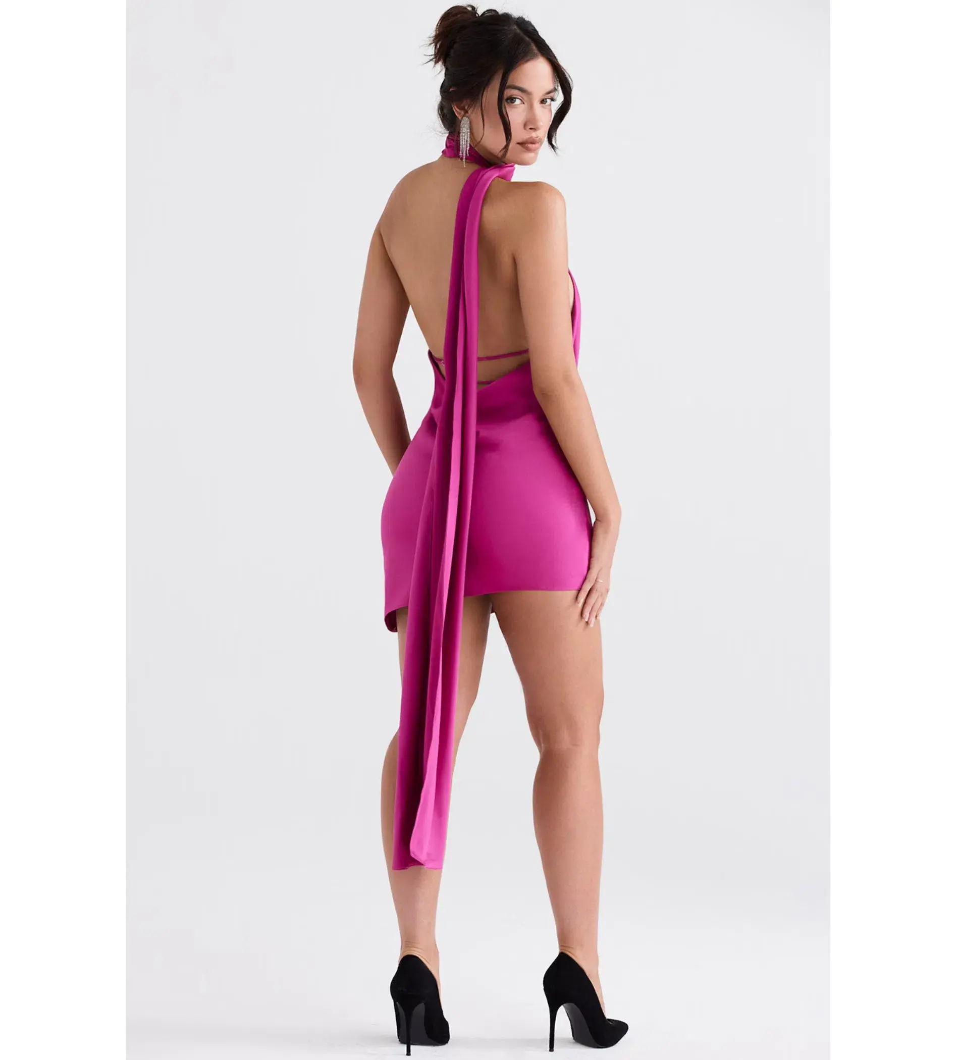 House of CB Aida Mini Dress Pink Size 8 - Image 5