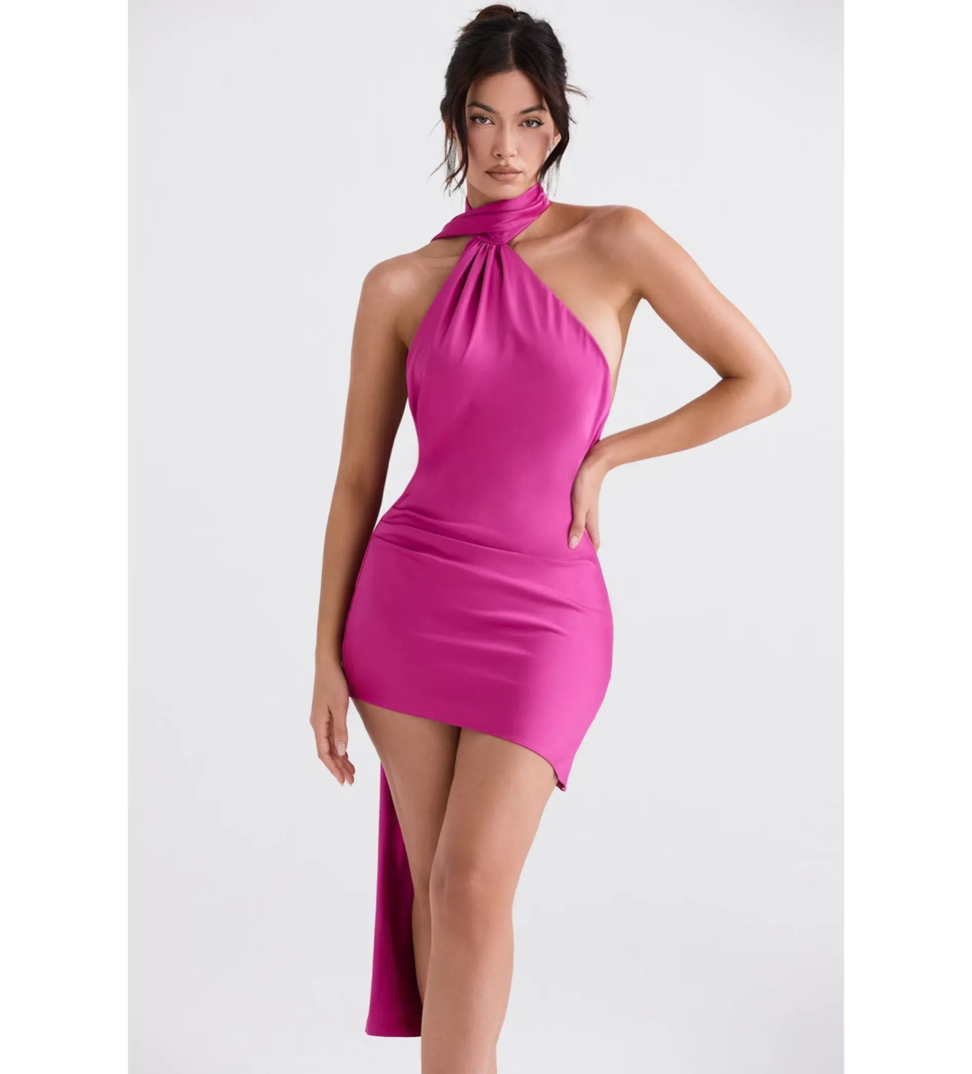 House of CB Aida Mini Dress Pink Size 8 - Image 4