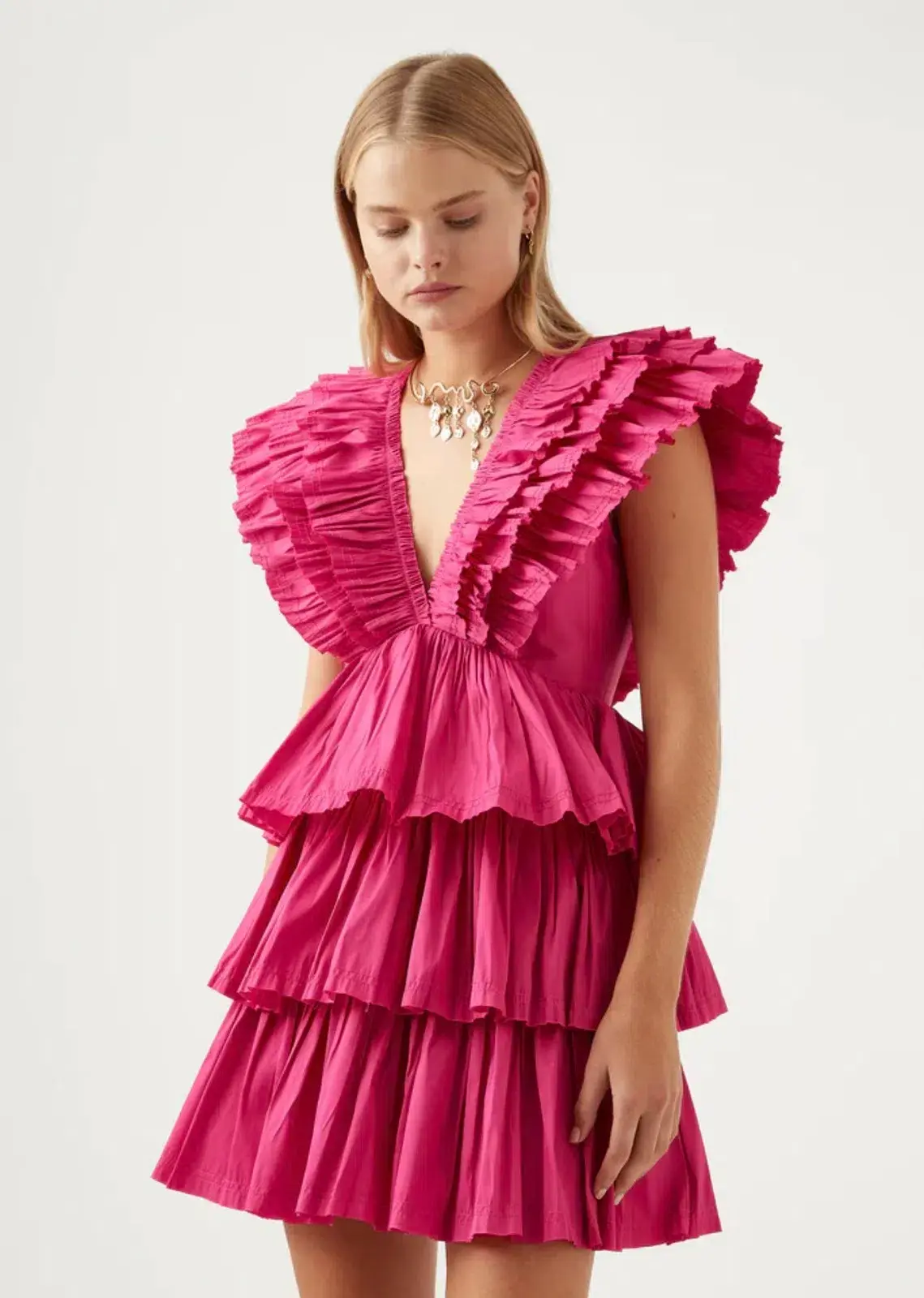 Aje. Rhythmic Frilled Mini Dress AU 6 - Image 2