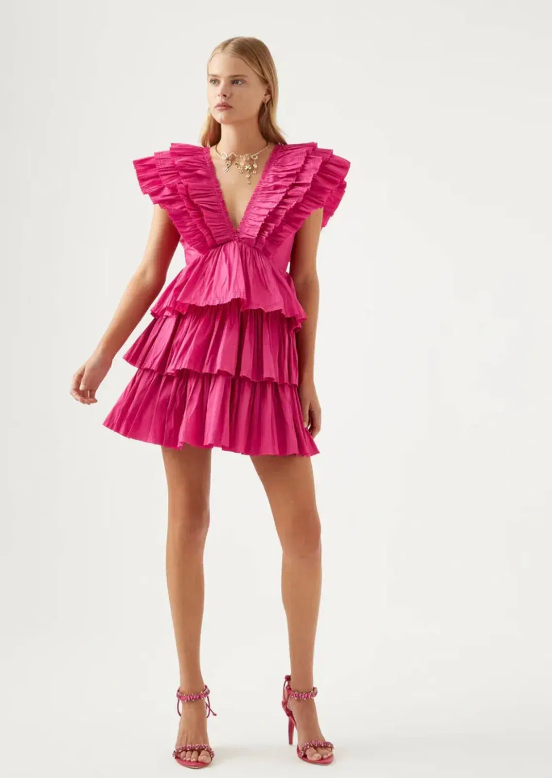 Aje. Rhythmic Frilled Mini Dress AU 6 - Image 1