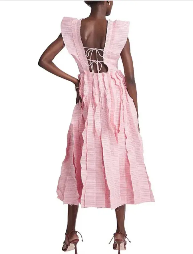 Aje Hybrid Midi Dress Rose Pink Size 10 - Image 4