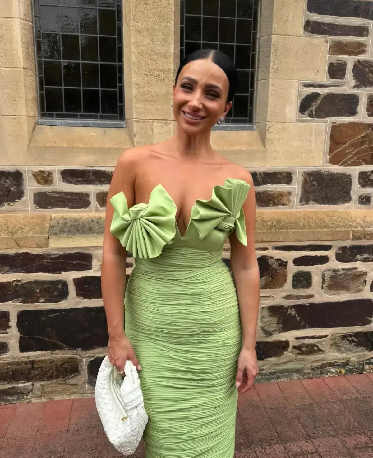 Rachel Gilbert Jensen Gown Pistachio Size 10 - Image 2