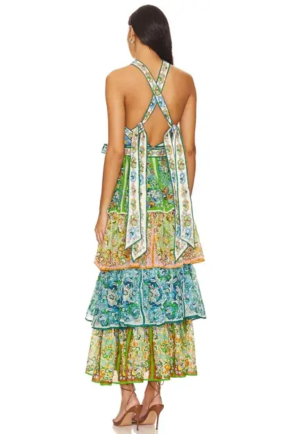 Alemais Dreamer Halter Tier Maxi Dress Multi Size 12 - Image 5